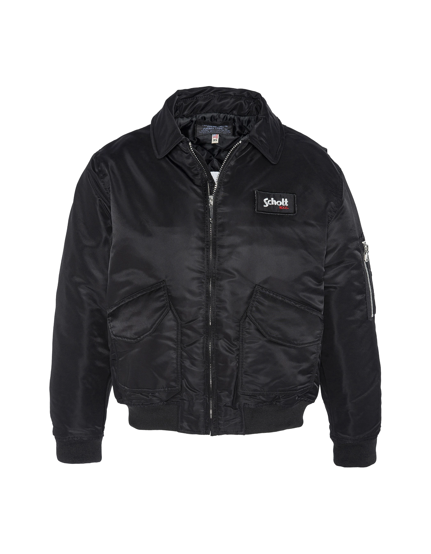 Bomber pilote CWU noir en nylon recyclé, coupe confort, grande taille