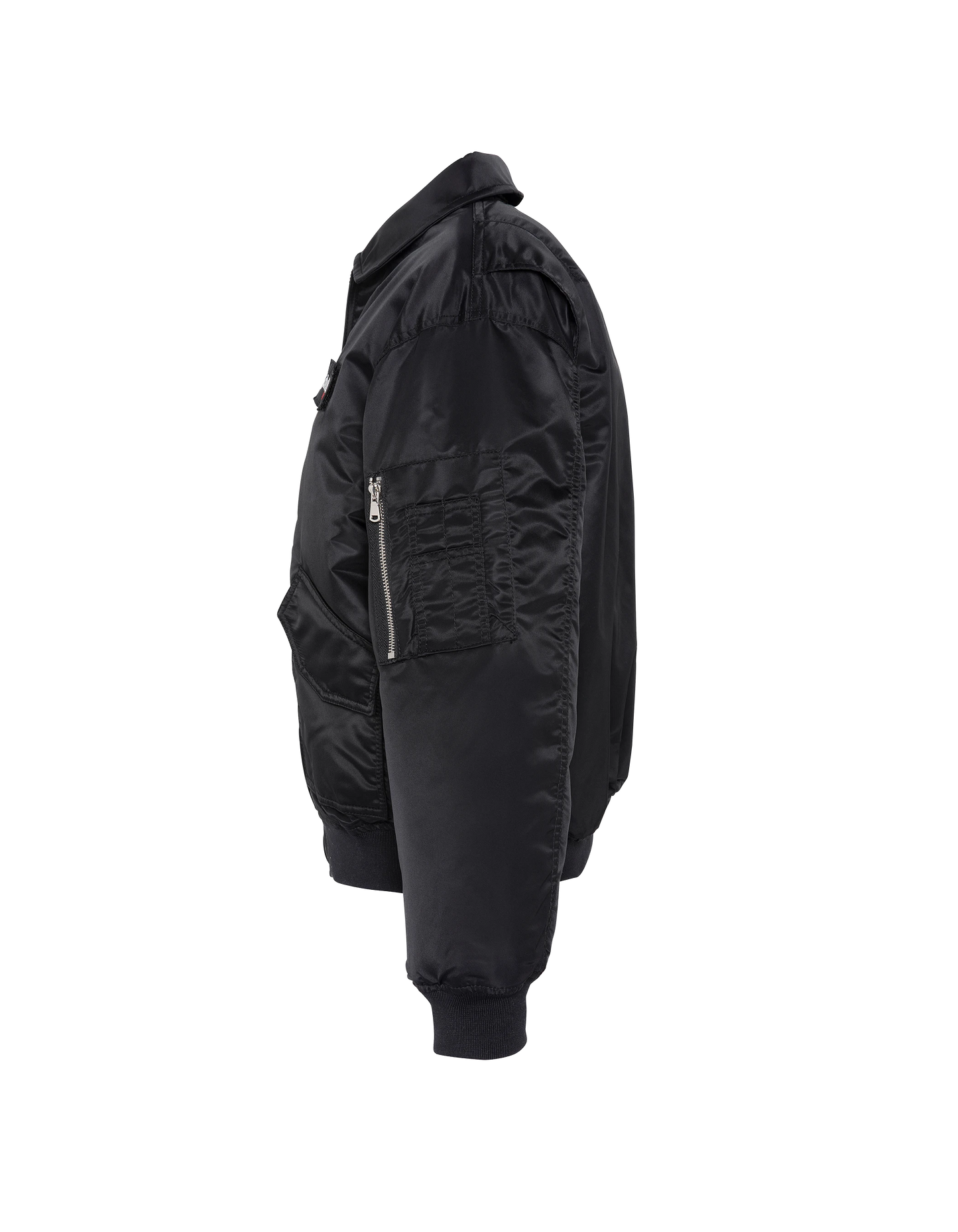 Bomber pilote CWU noir en nylon recyclé, coupe confort, grande taille