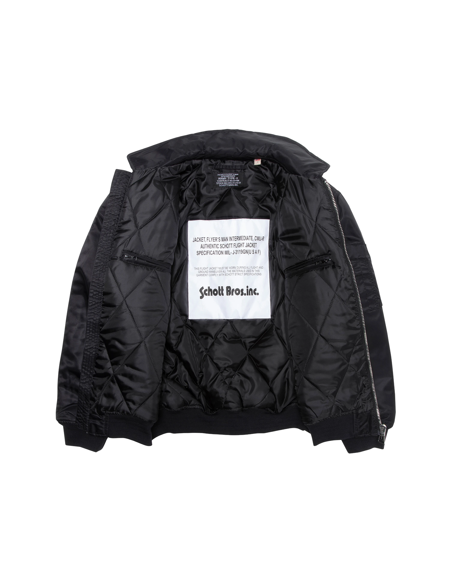 Bomber pilote CWU noir en nylon recyclé, coupe confort, grande taille
