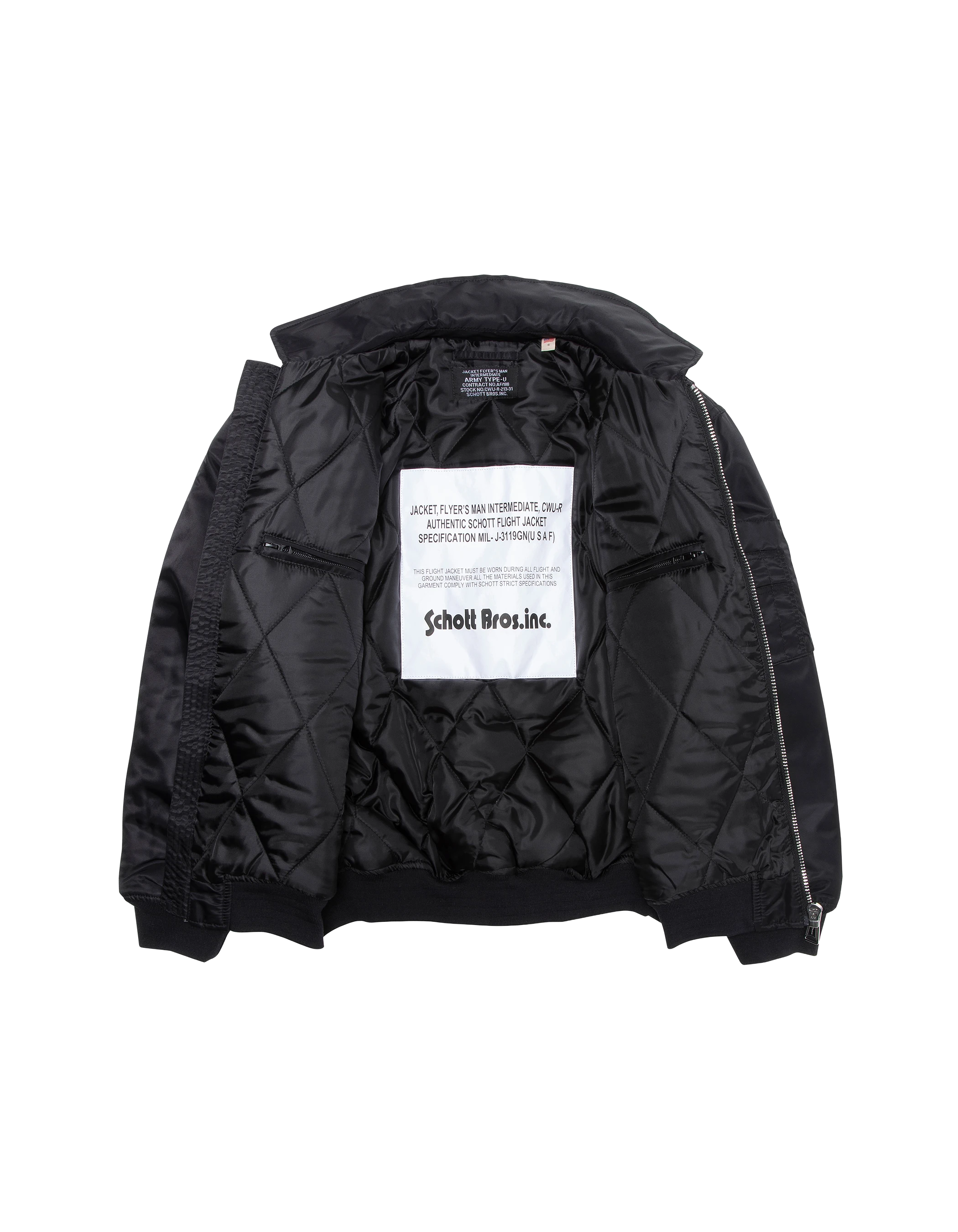 Bomber pilote CWU noir en nylon recyclé, coupe confort, grande taille-4