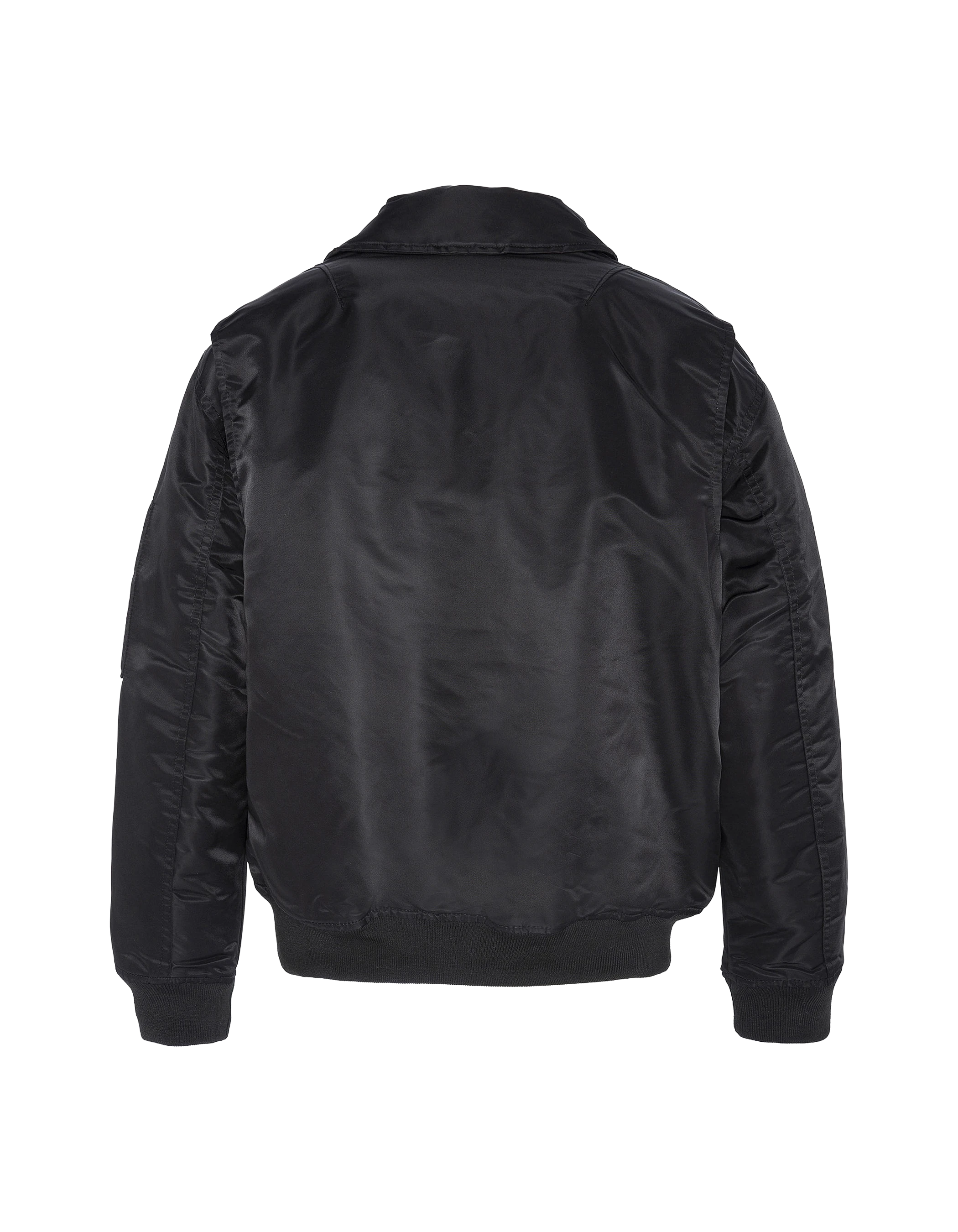 Bomber pilote CWU noir en nylon recyclé, coupe confort, grande taille-2