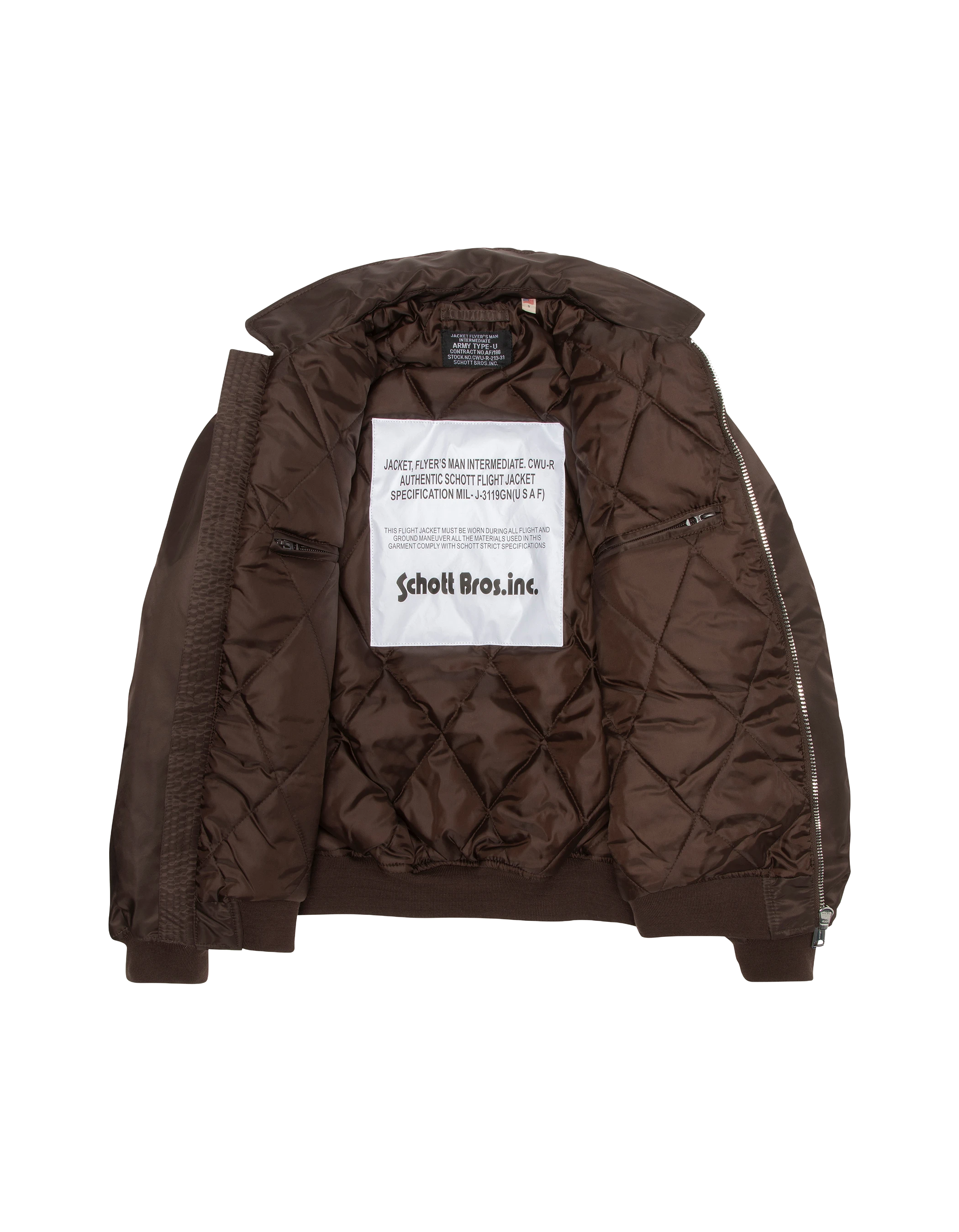 Bomber pilote CWU marron foncé en nylon recyclé, coupe confort-4