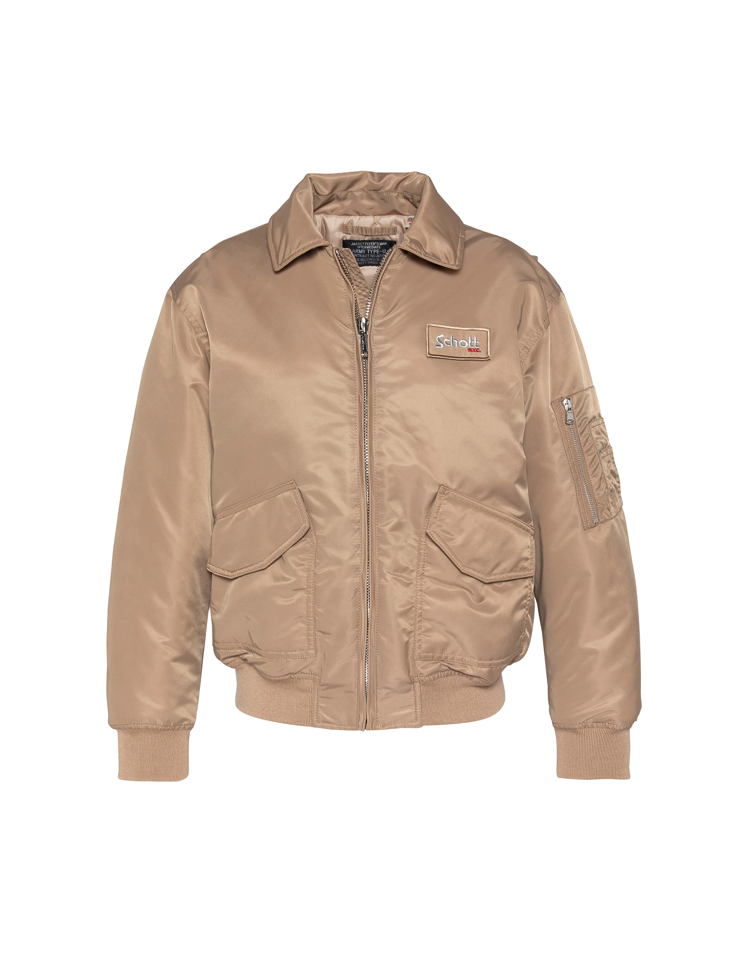 Bomber pilote CWU désert en nylon recyclé, coupe confort, grande taille