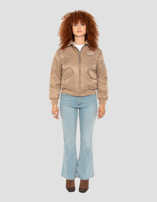 Bomber pilote CWU désert en nylon recyclé, coupe confort