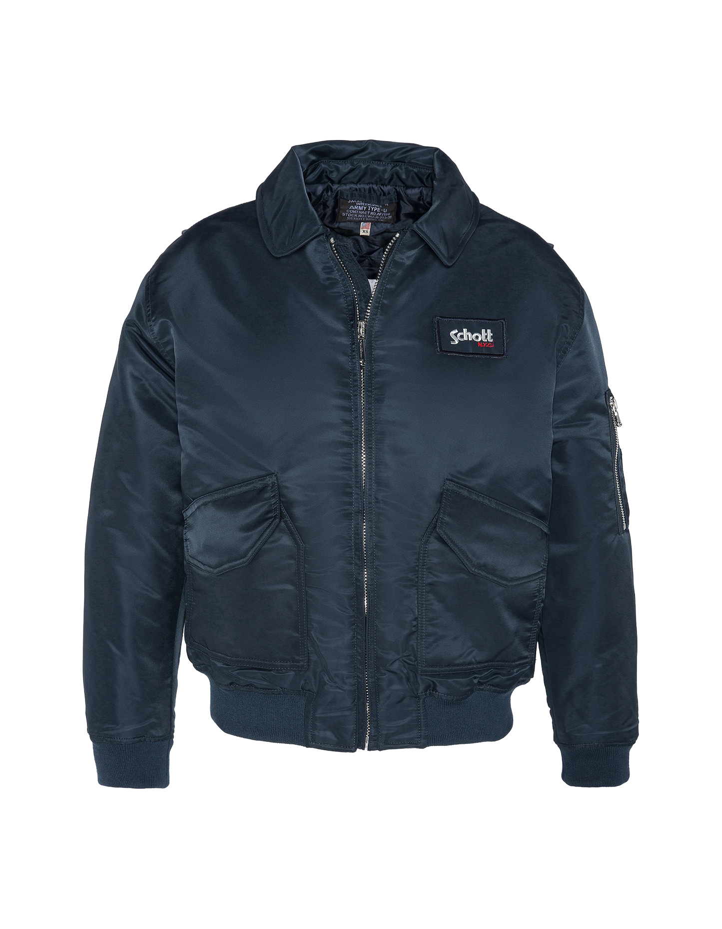 Bomber pilote CWU bleu marine en nylon recyclé, coupe confort, grande taille