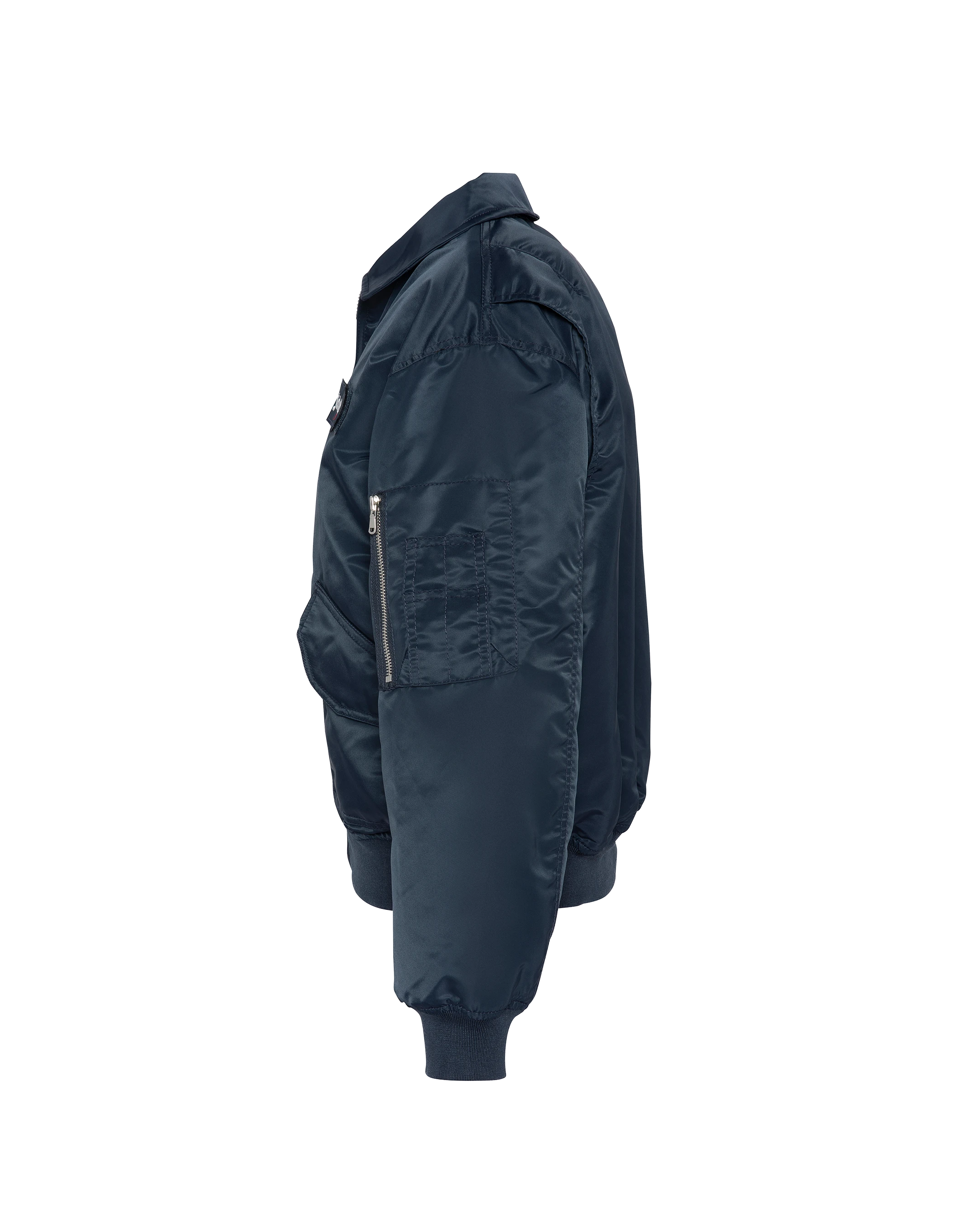 Bomber pilote CWU bleu marine en nylon recyclé, coupe confort, grande taille-7