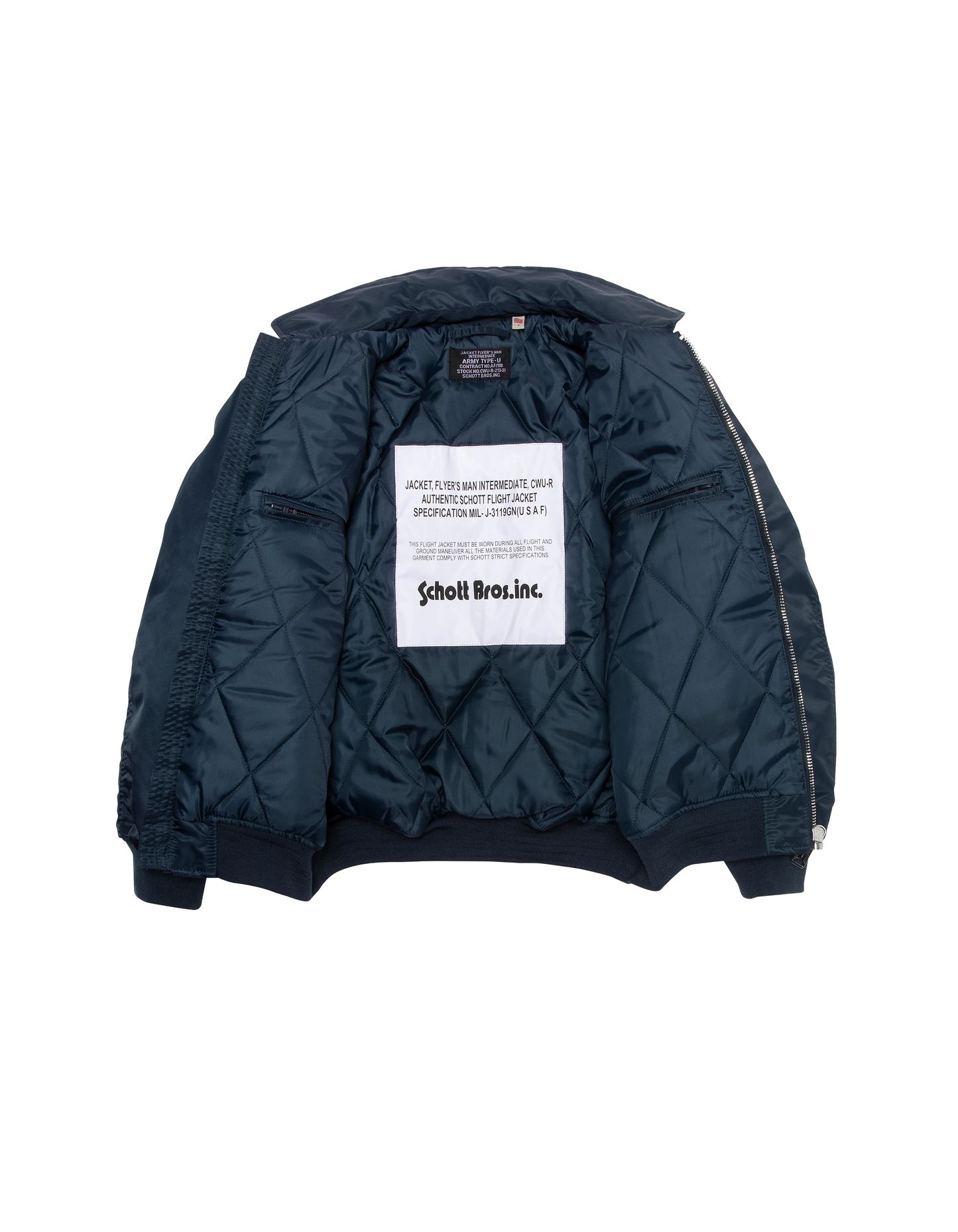 Bomber pilote CWU bleu marine en nylon recyclé, coupe confort, grande taille