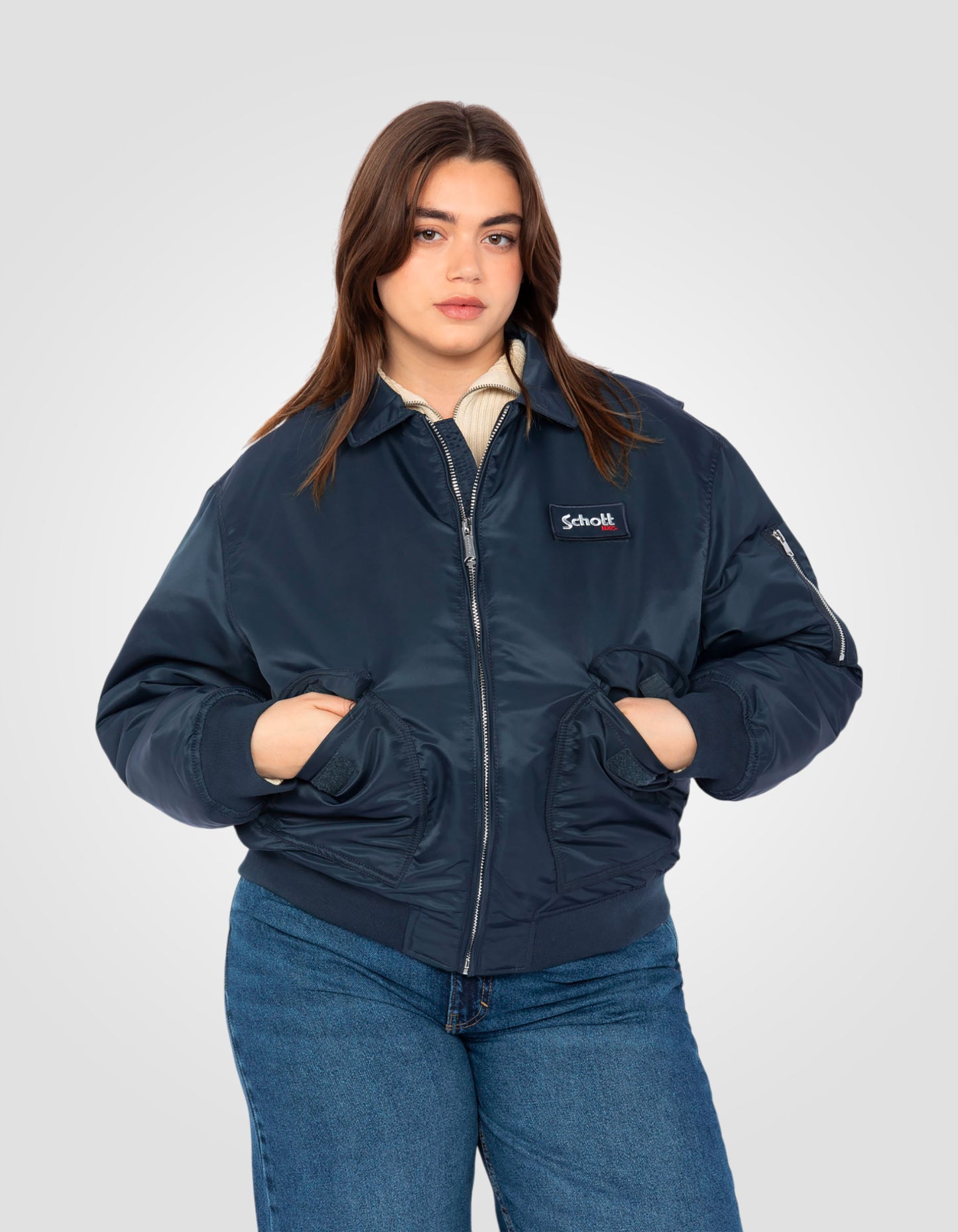 Navy Blue Nylon Blue CWU Pilot in recyceltem Nylon, Komfort, großer Größe