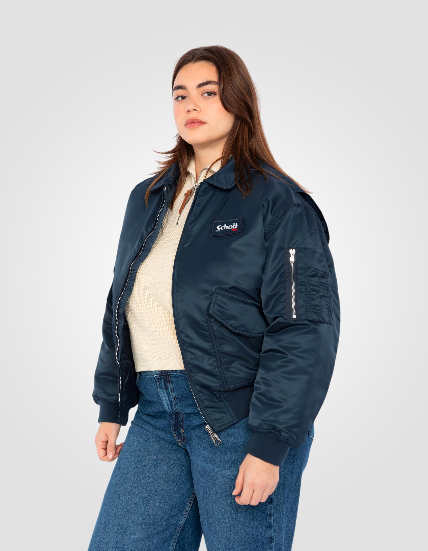 Navy Blue Nylon Blue CWU Pilot in recyceltem Nylon, Komfort, großer Größe