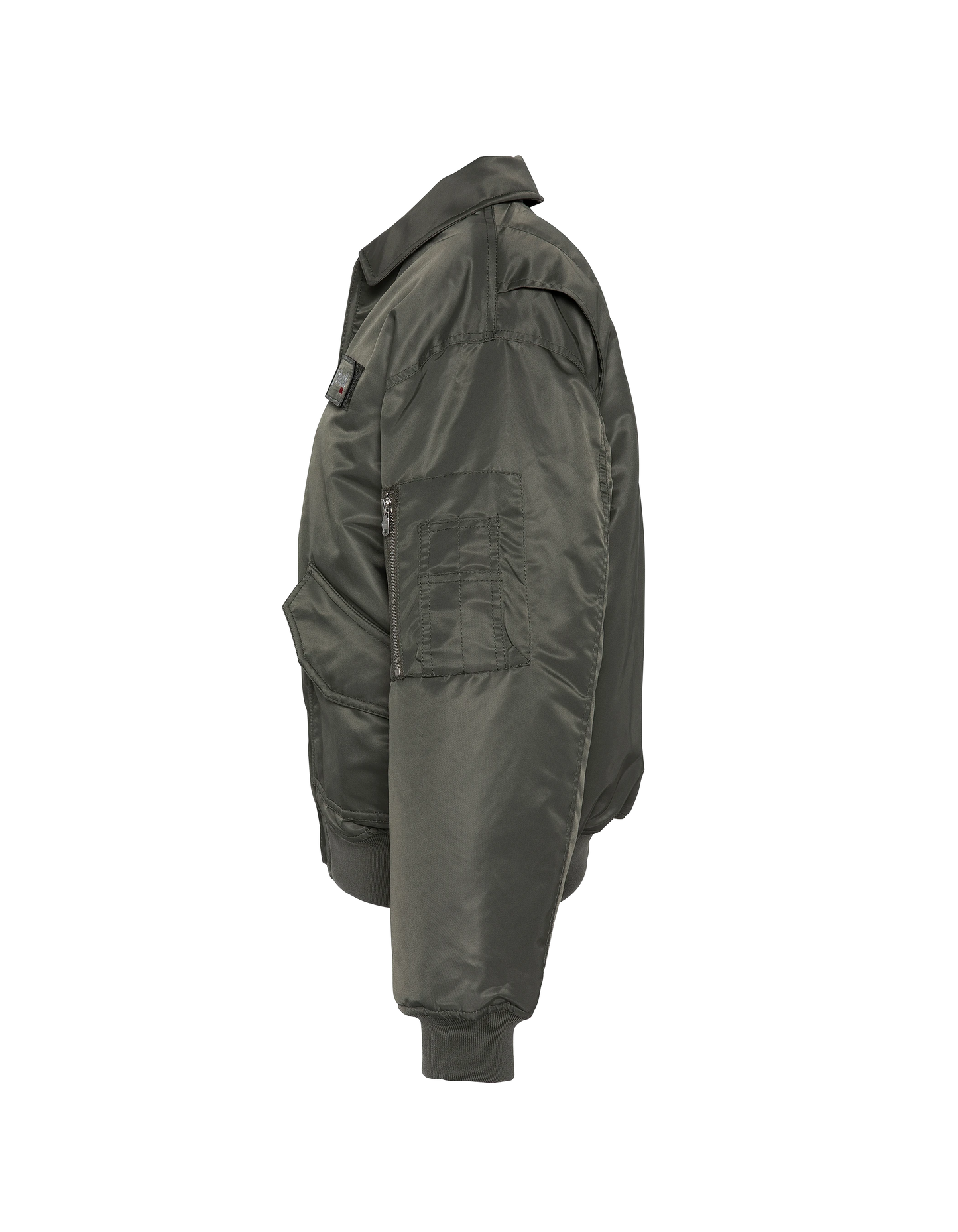 Bomber pilote CWU sage kaki en nylon recyclé, coupe confort, grande taille