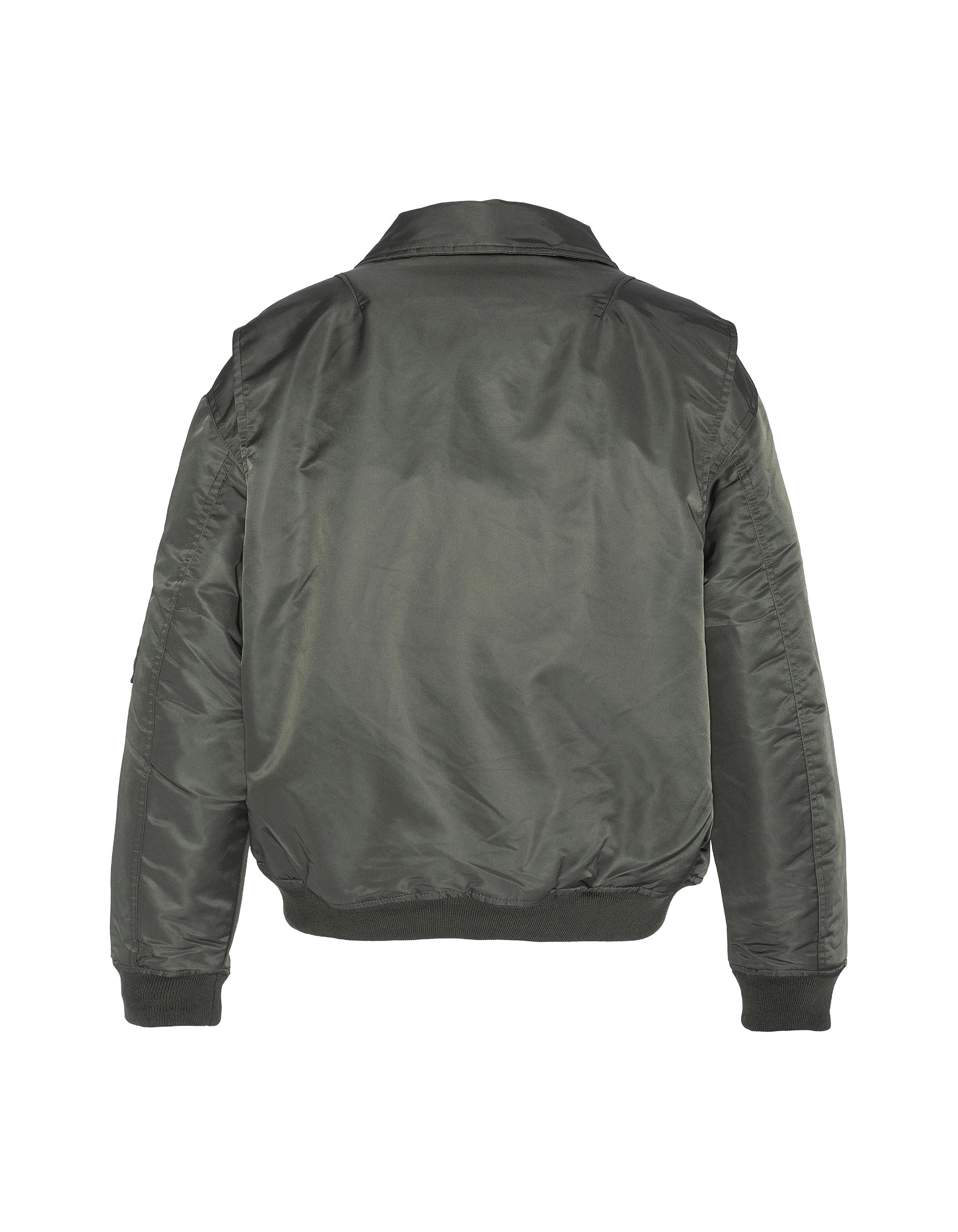Bomber pilote CWU sage kaki en nylon recyclé, coupe confort, grande taille-2