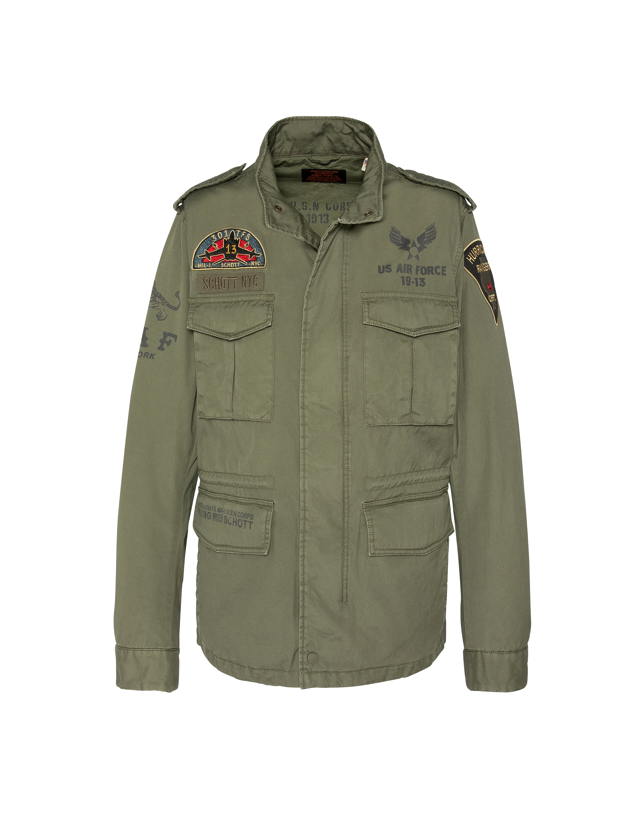 field jacket badged khaki-2