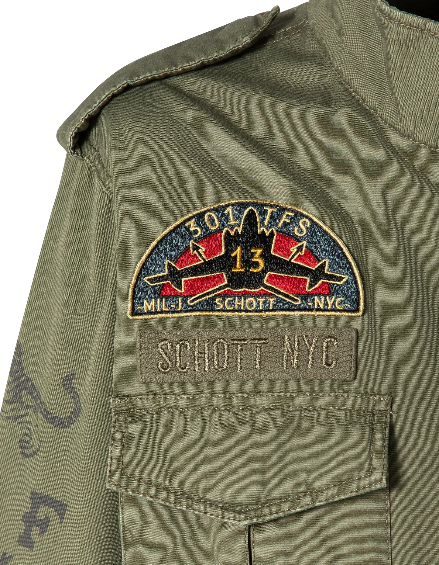field jacket badged khaki