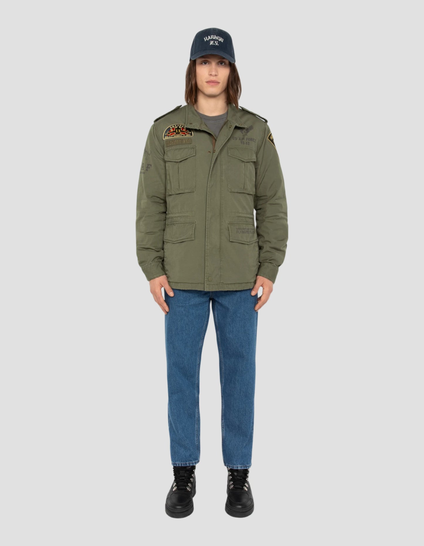 field jacket badged khaki