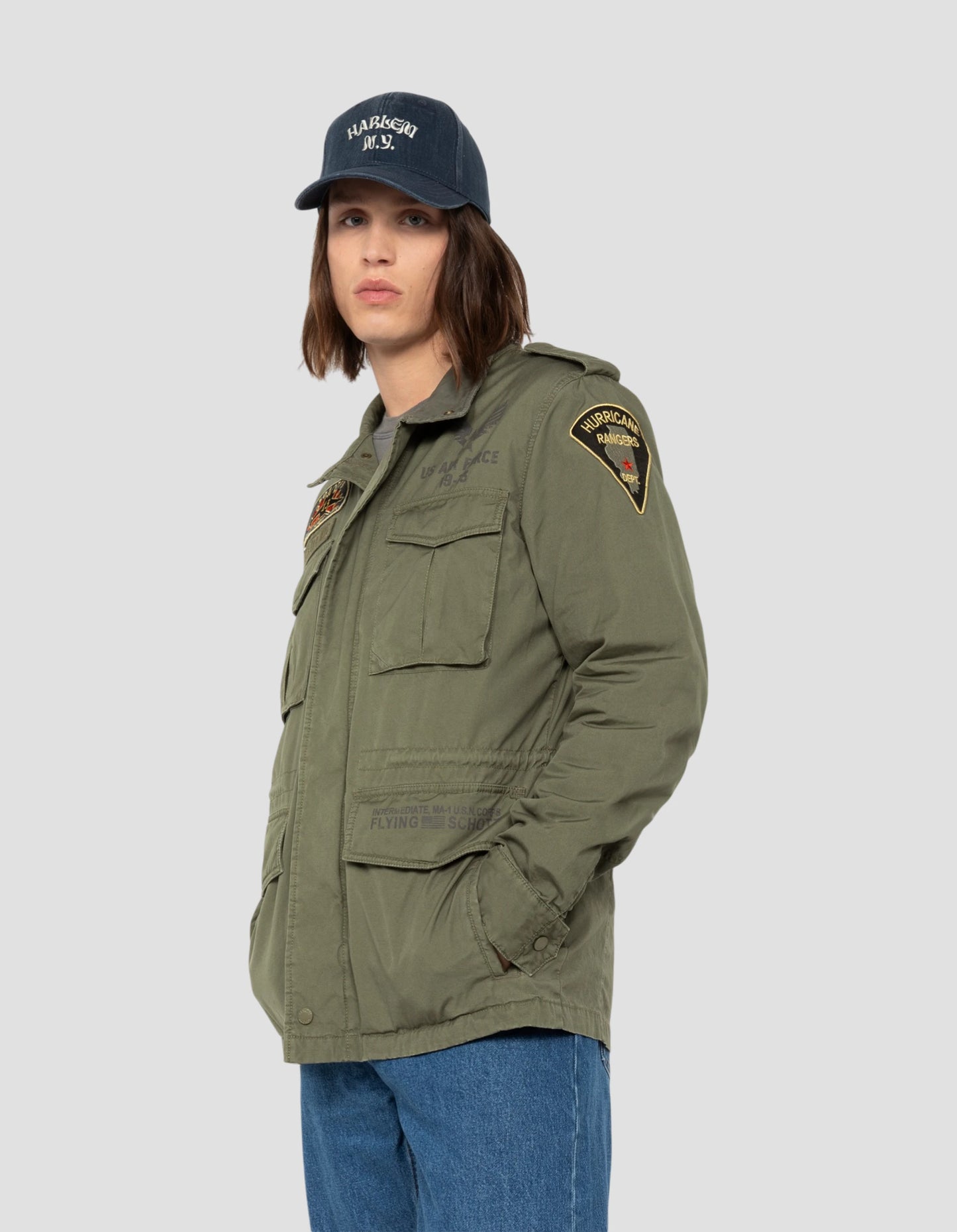 field jacket badged khaki