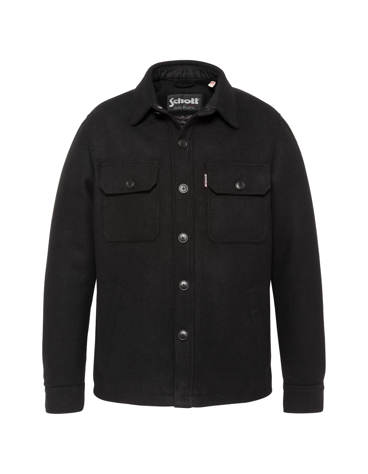 Chaqueta negra mezcla lana con botones-1