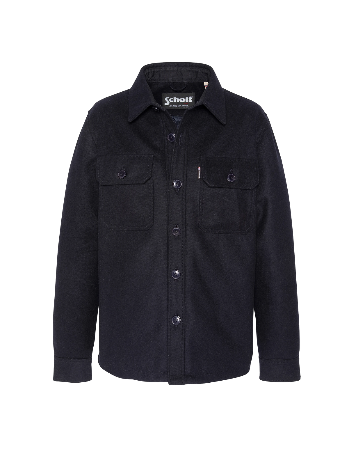 Chaqueta azul marino con botones mezcla lana-1