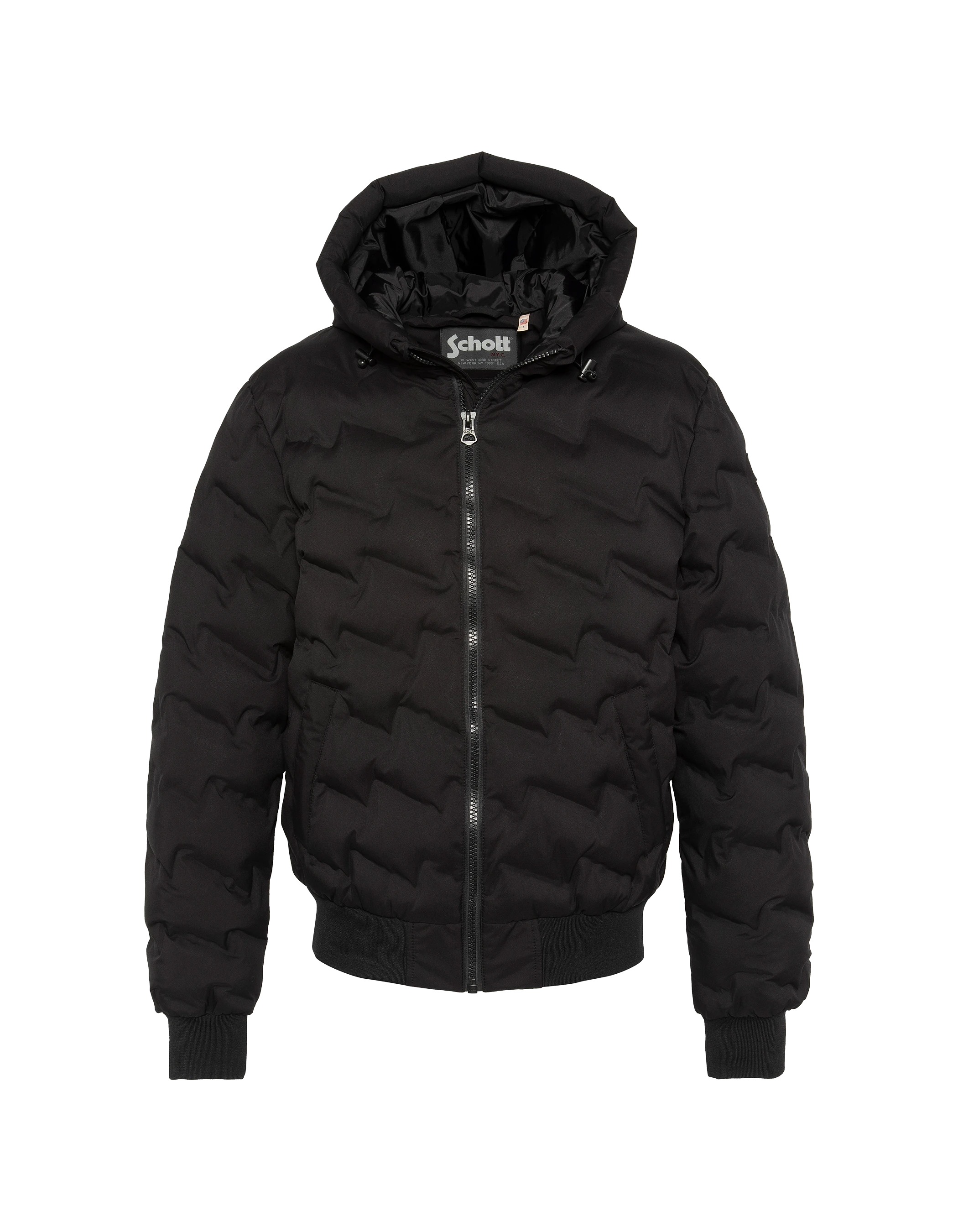 Schwarze Kapuzenjacke mit geschweißter, nahtloser Matratze-2