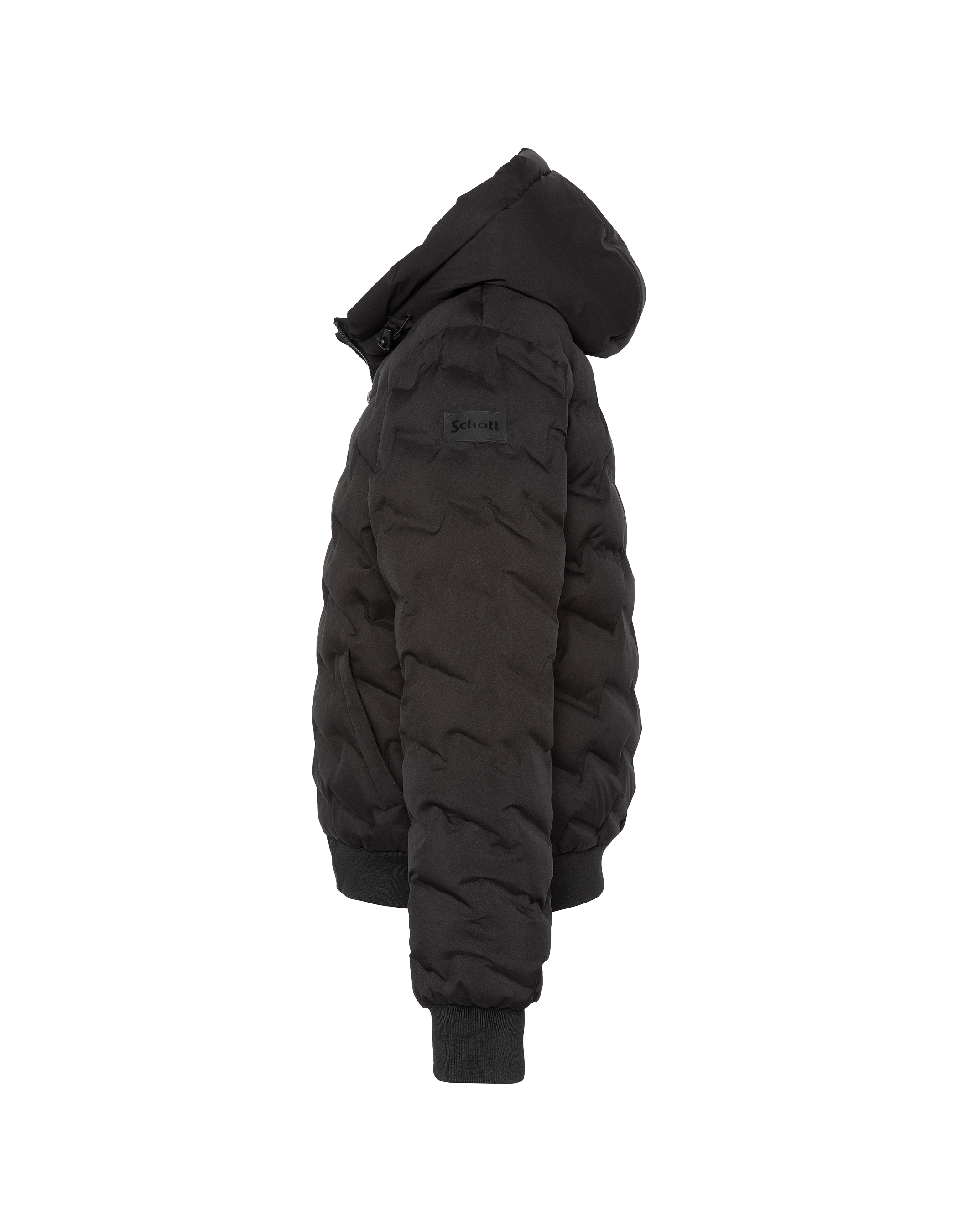 Schwarze Kapuzenjacke mit geschweißter, nahtloser Matratze-7