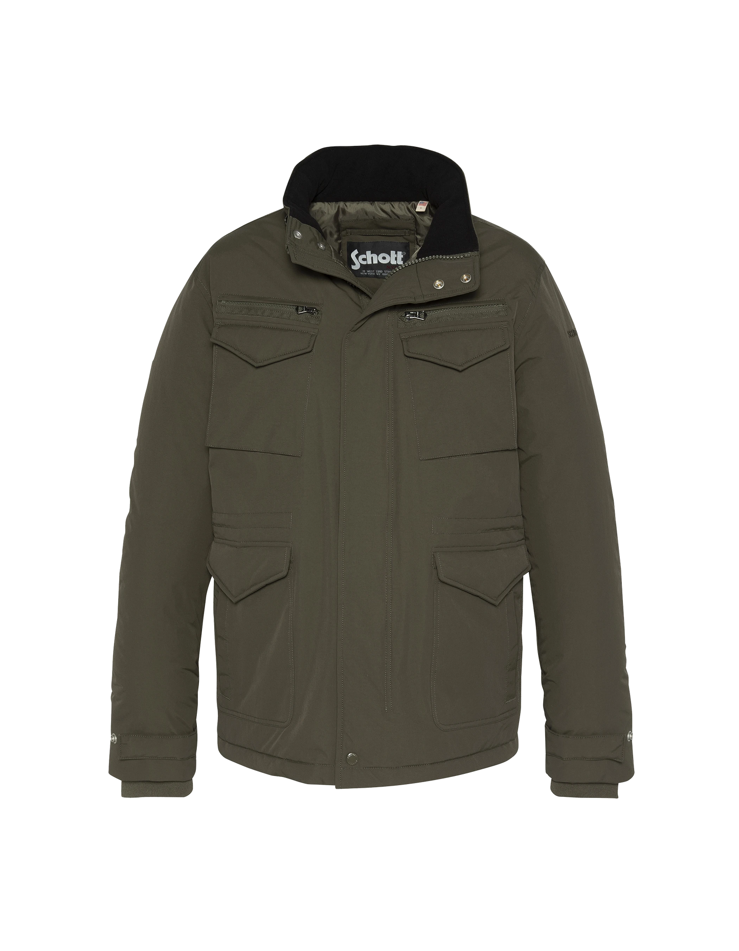 Multipoche Khaki Parka mit Kragenhaube
