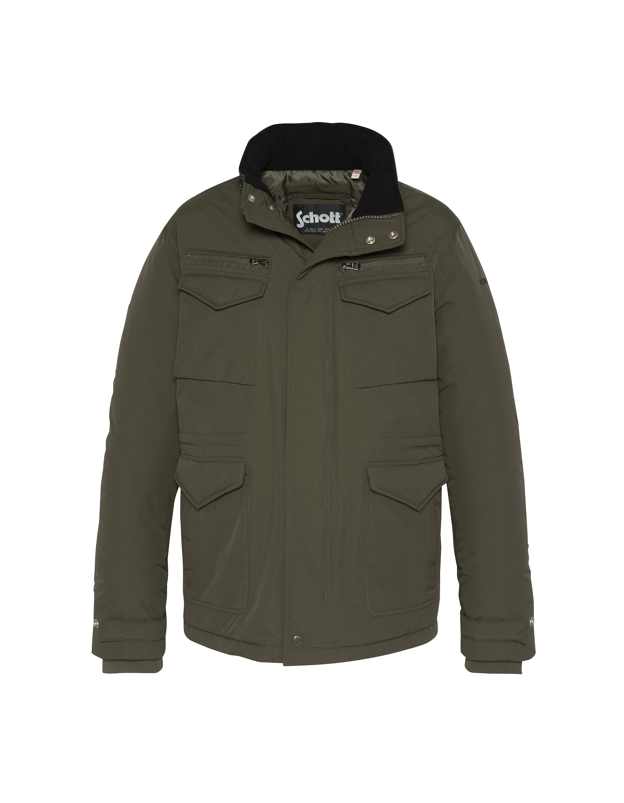 Multipoche Khaki Parka mit Kragenhaube-1