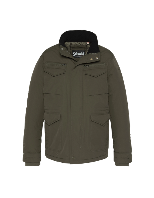 Multipoche Khaki Parka mit Kragenhaube