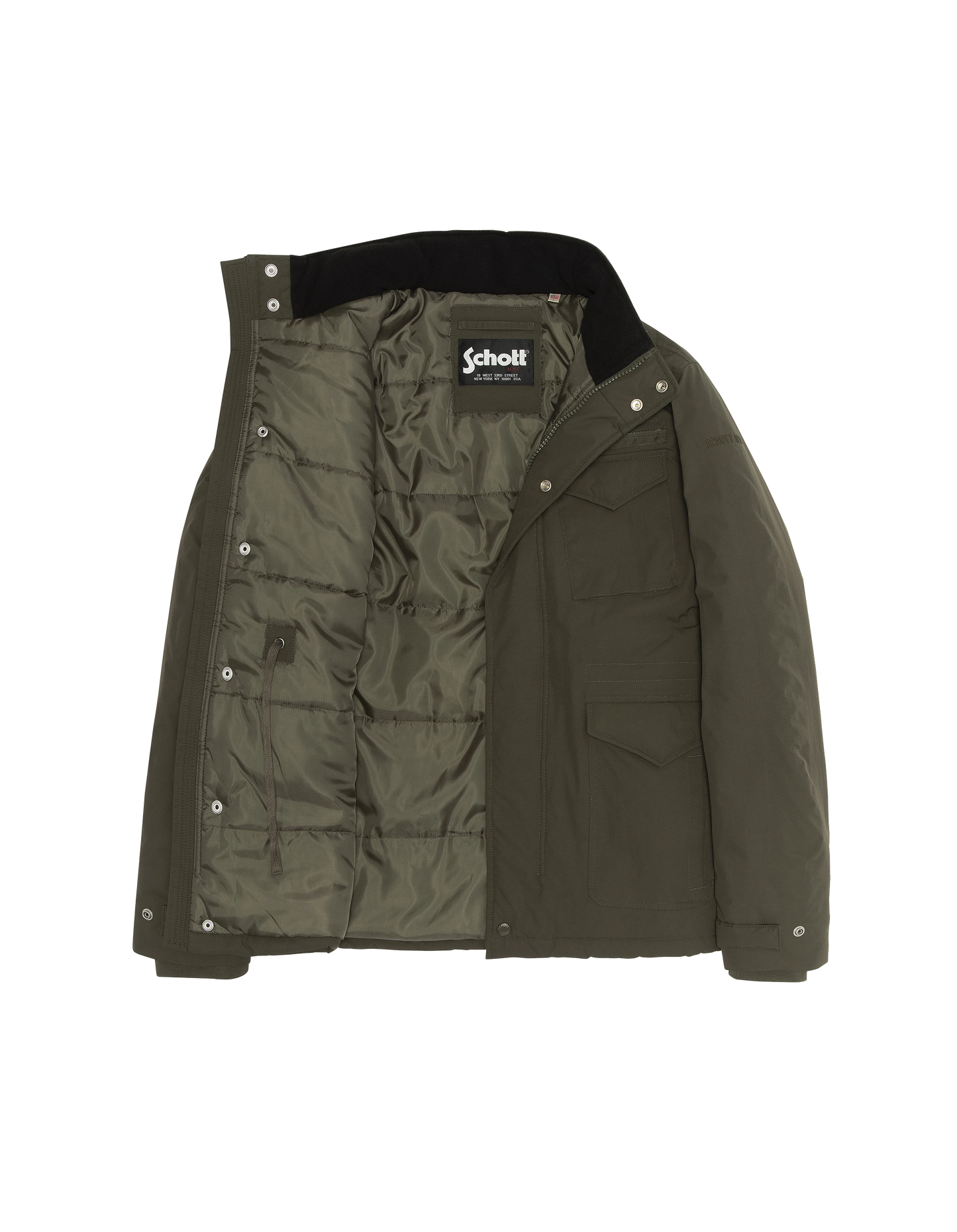 Multipoche Khaki Parka mit Kragenhaube