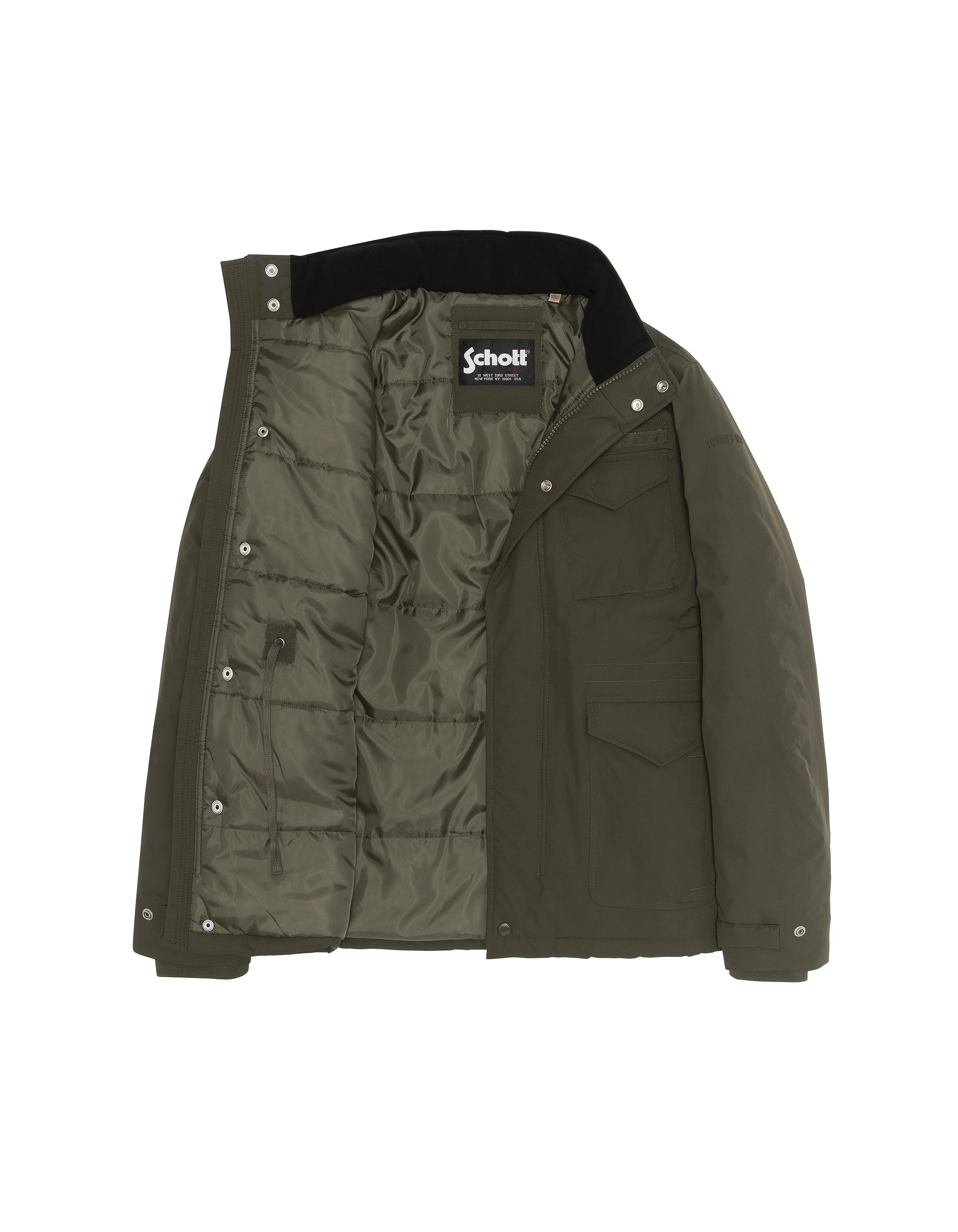 Multipoche Khaki Parka mit Kragenhaube-3