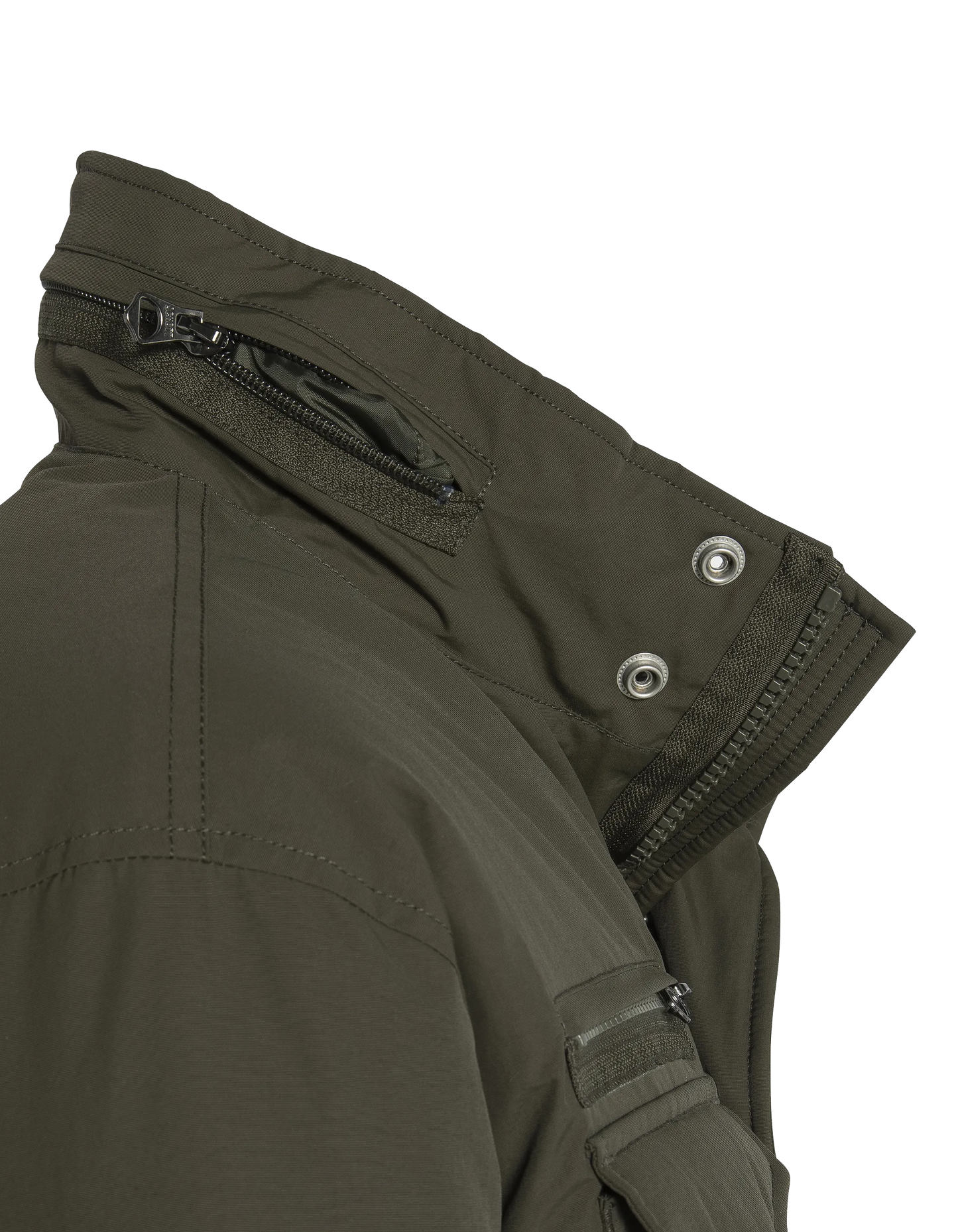 Multipoche Khaki Parka mit Kragenhaube
