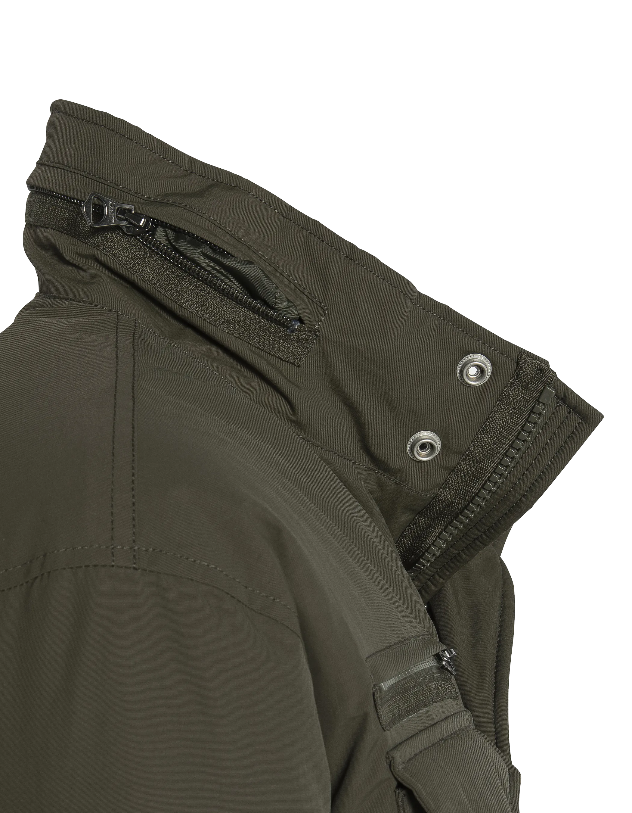 Multipoche Khaki Parka mit Kragenhaube-5
