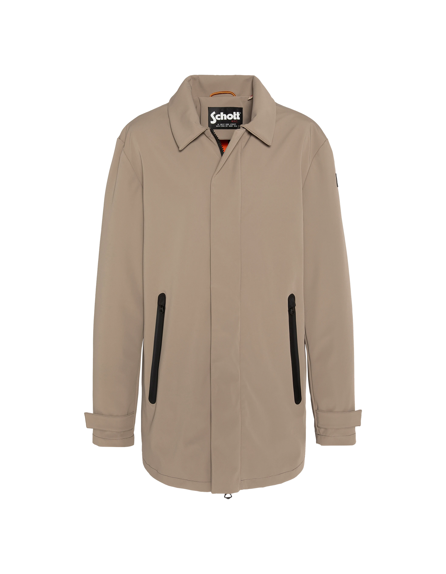 Beige water-repellent technical coat