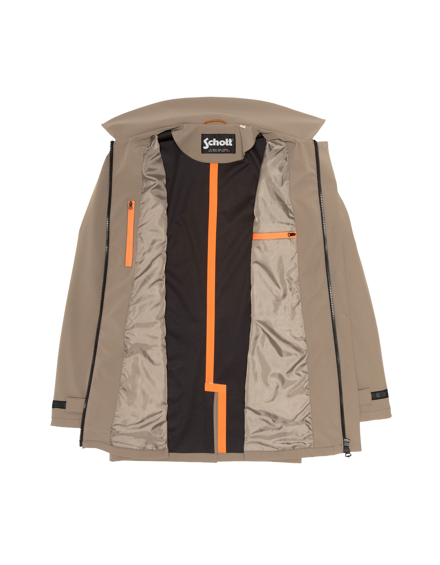 Beige water-repellent technical coat
