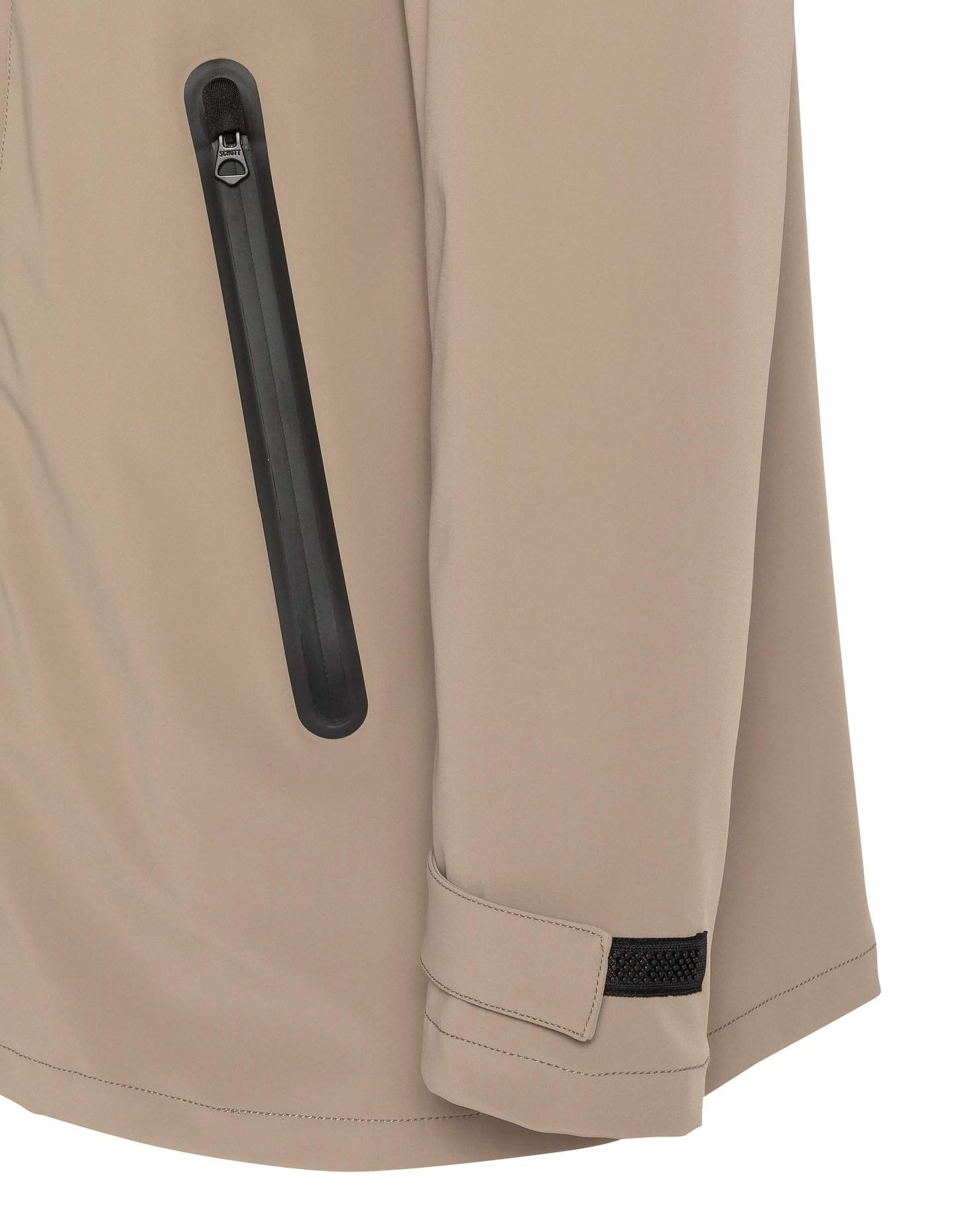 Beige water-repellent technical coat