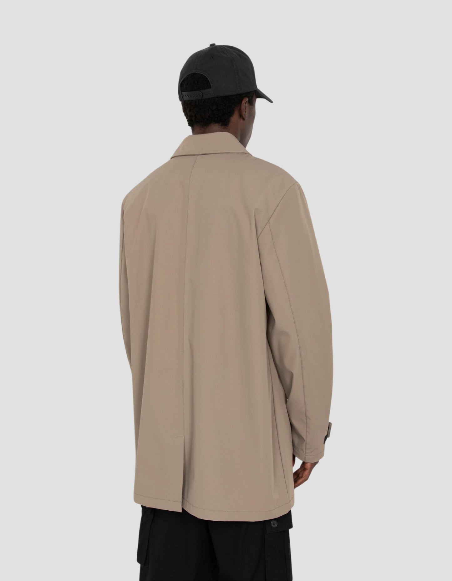 Beige water-repellent technical coat