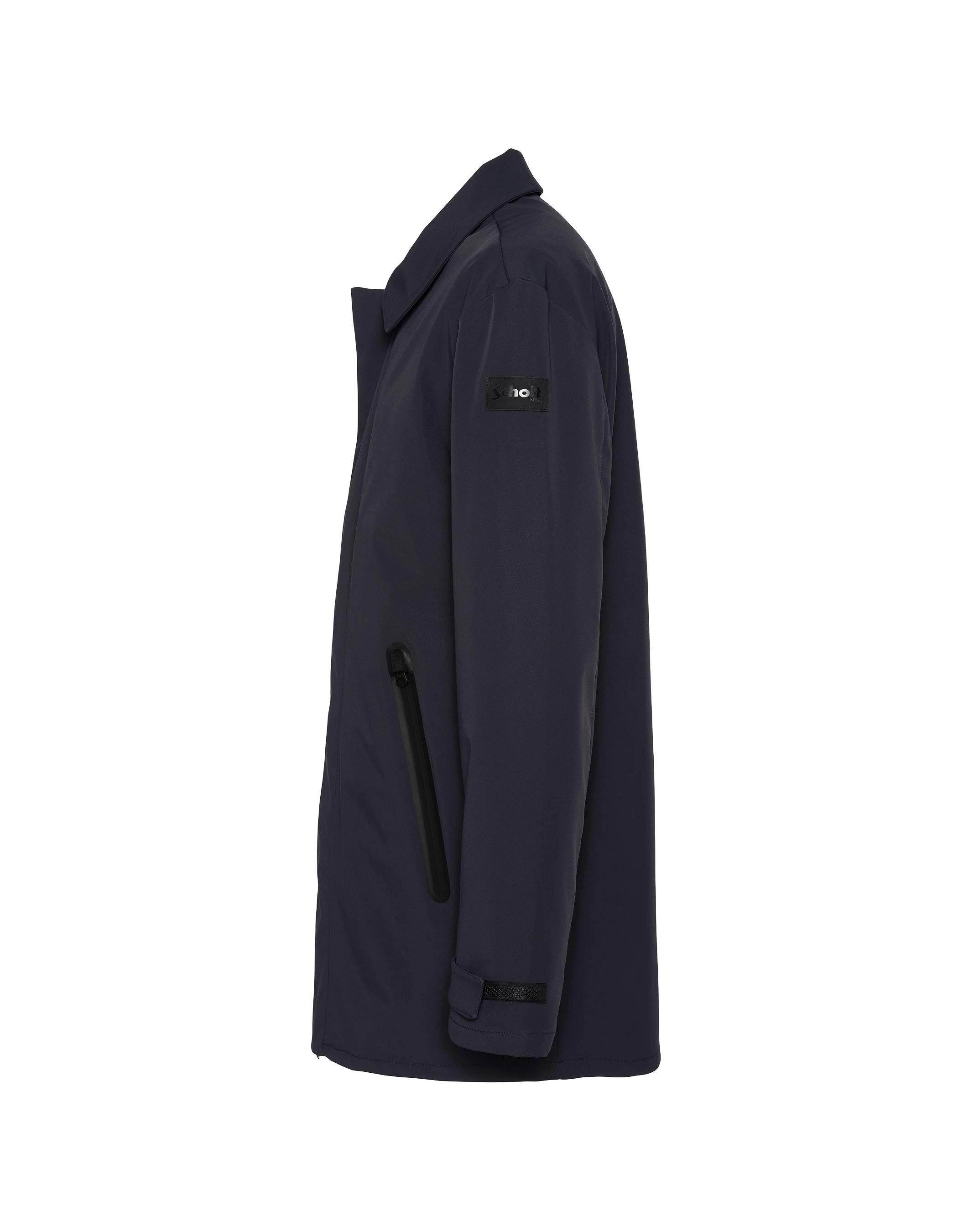 Dunkelblauer, wasserabweisender technischer Mantel-8