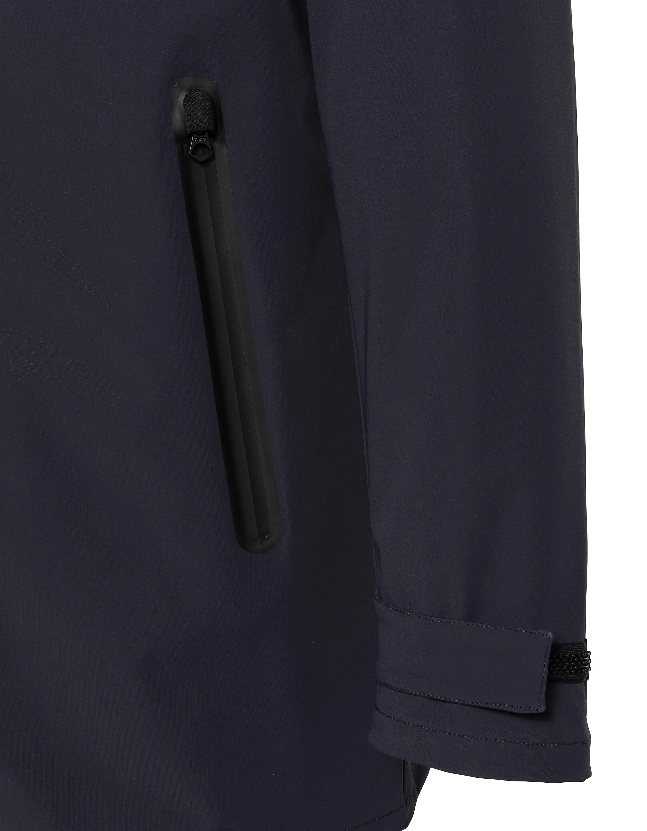 Dunkelblauer, wasserabweisender technischer Mantel-9
