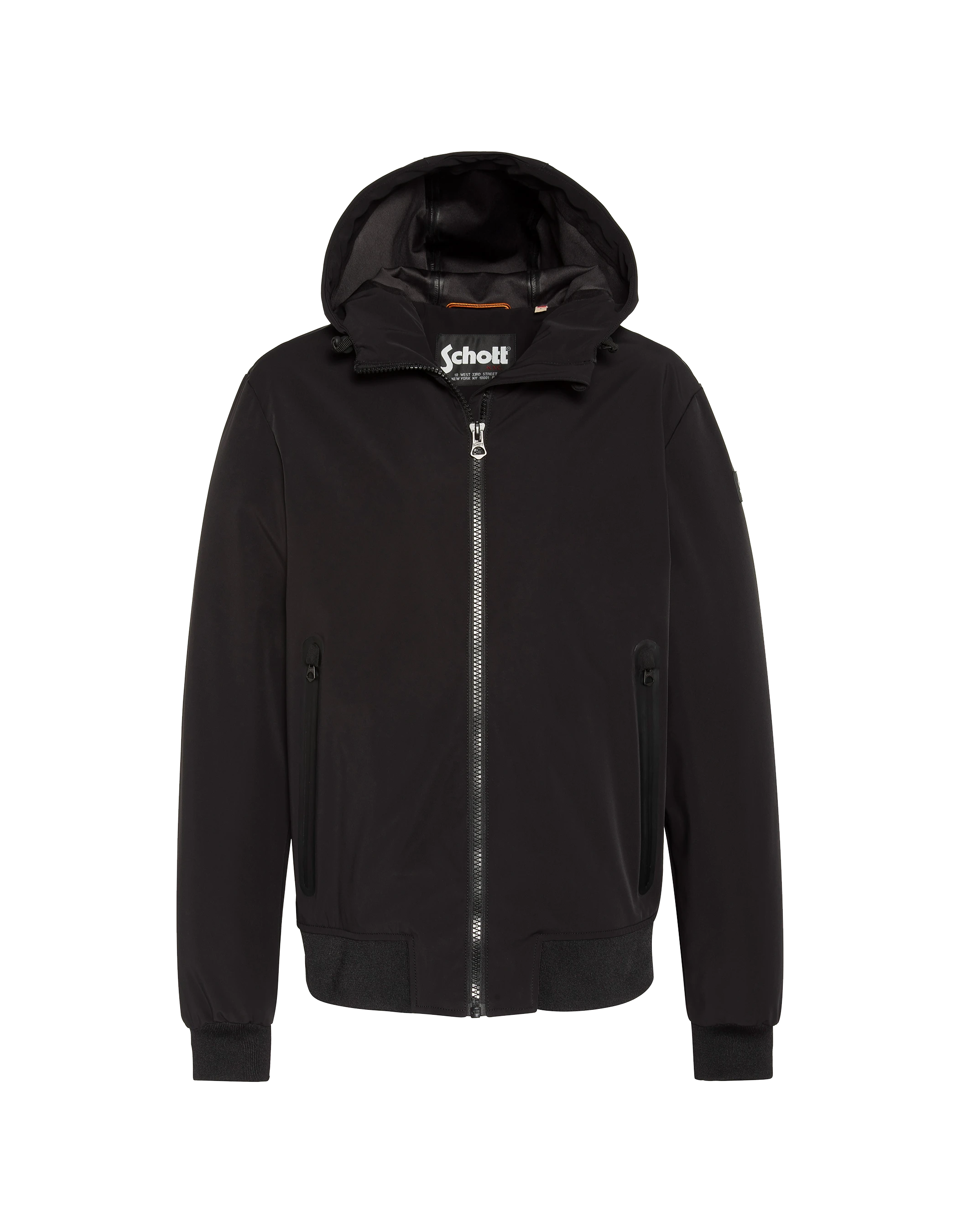 Blouson noir urban à capuche-1