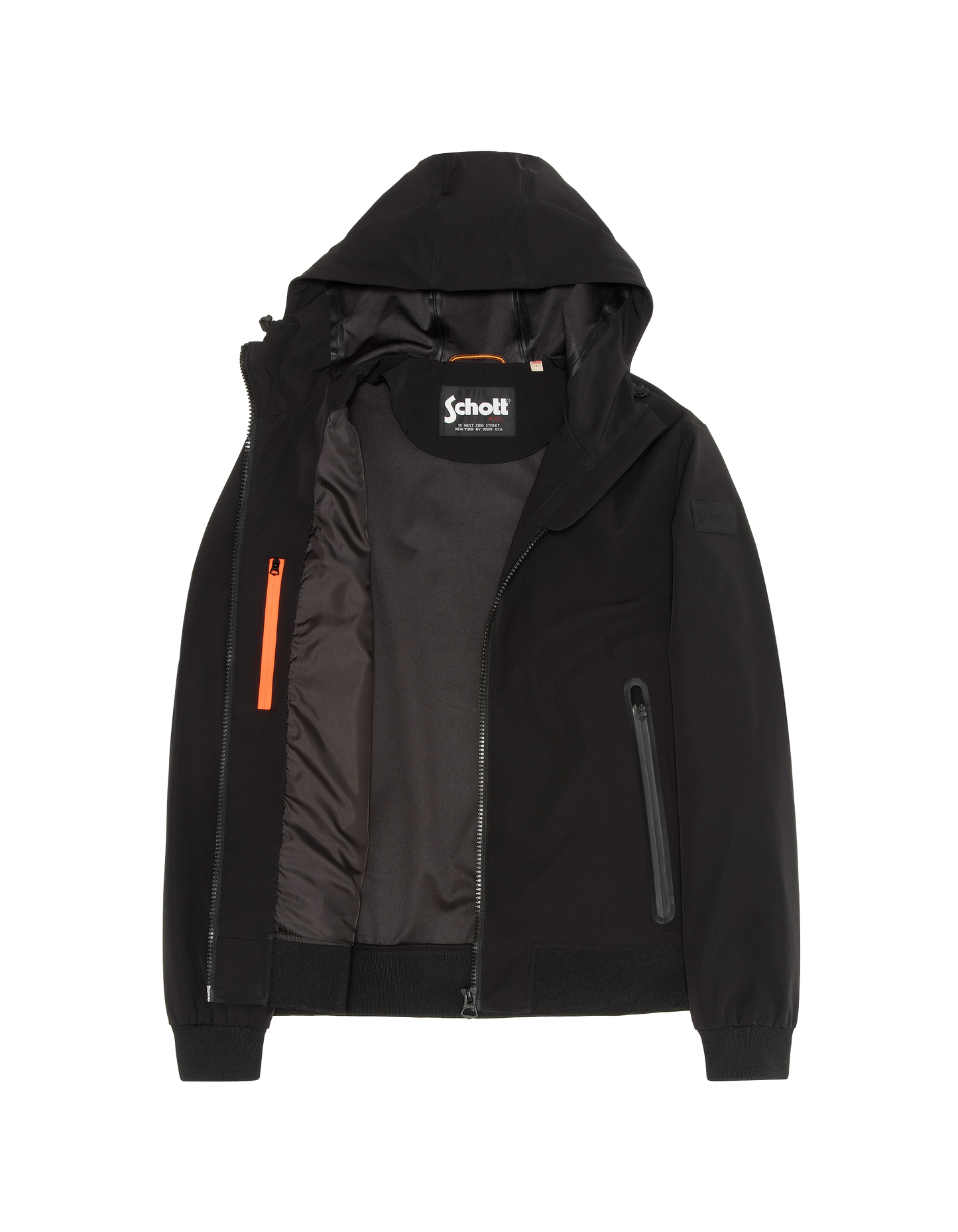 Blouson noir urban à capuche