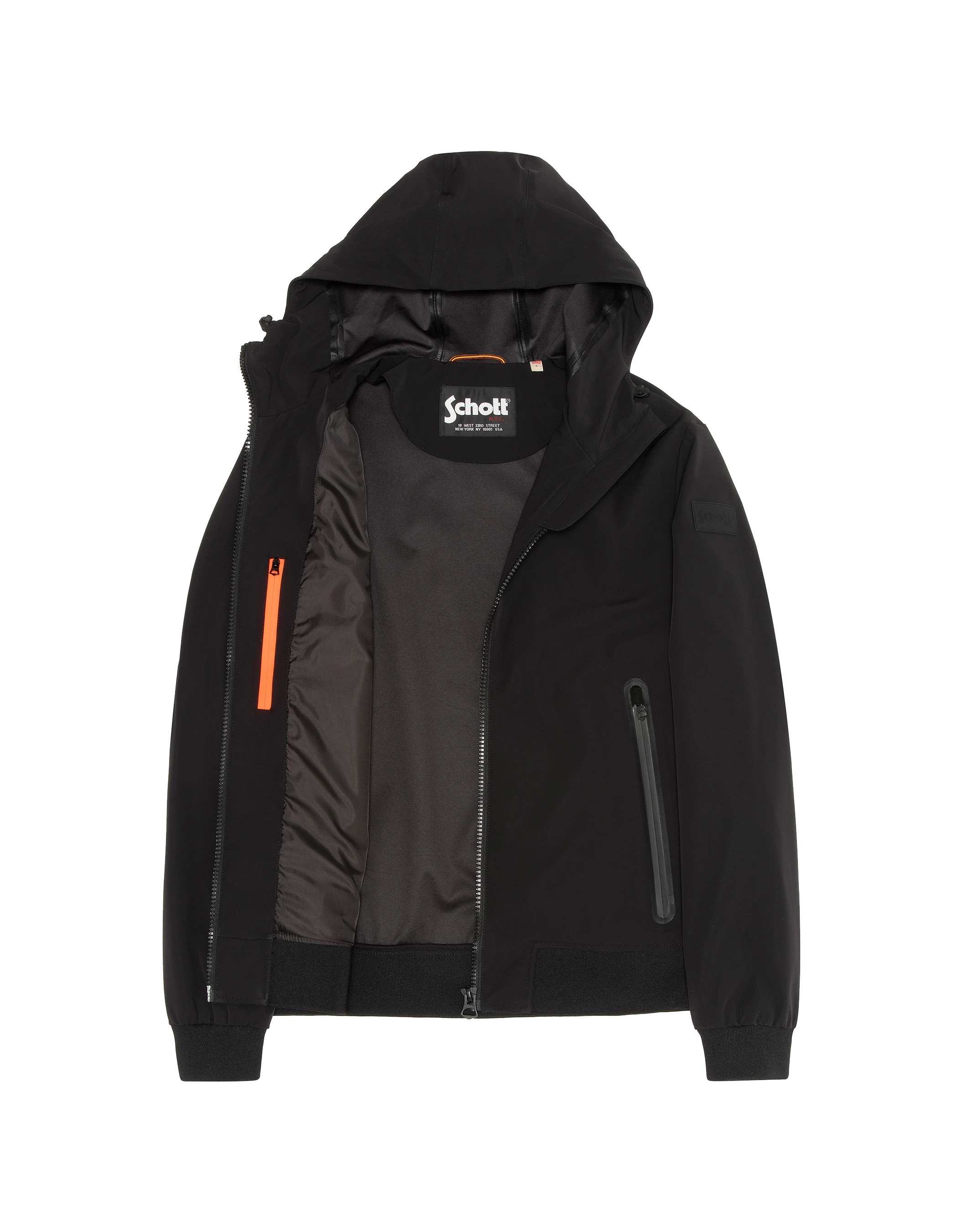 Blouson noir urban à capuche-3