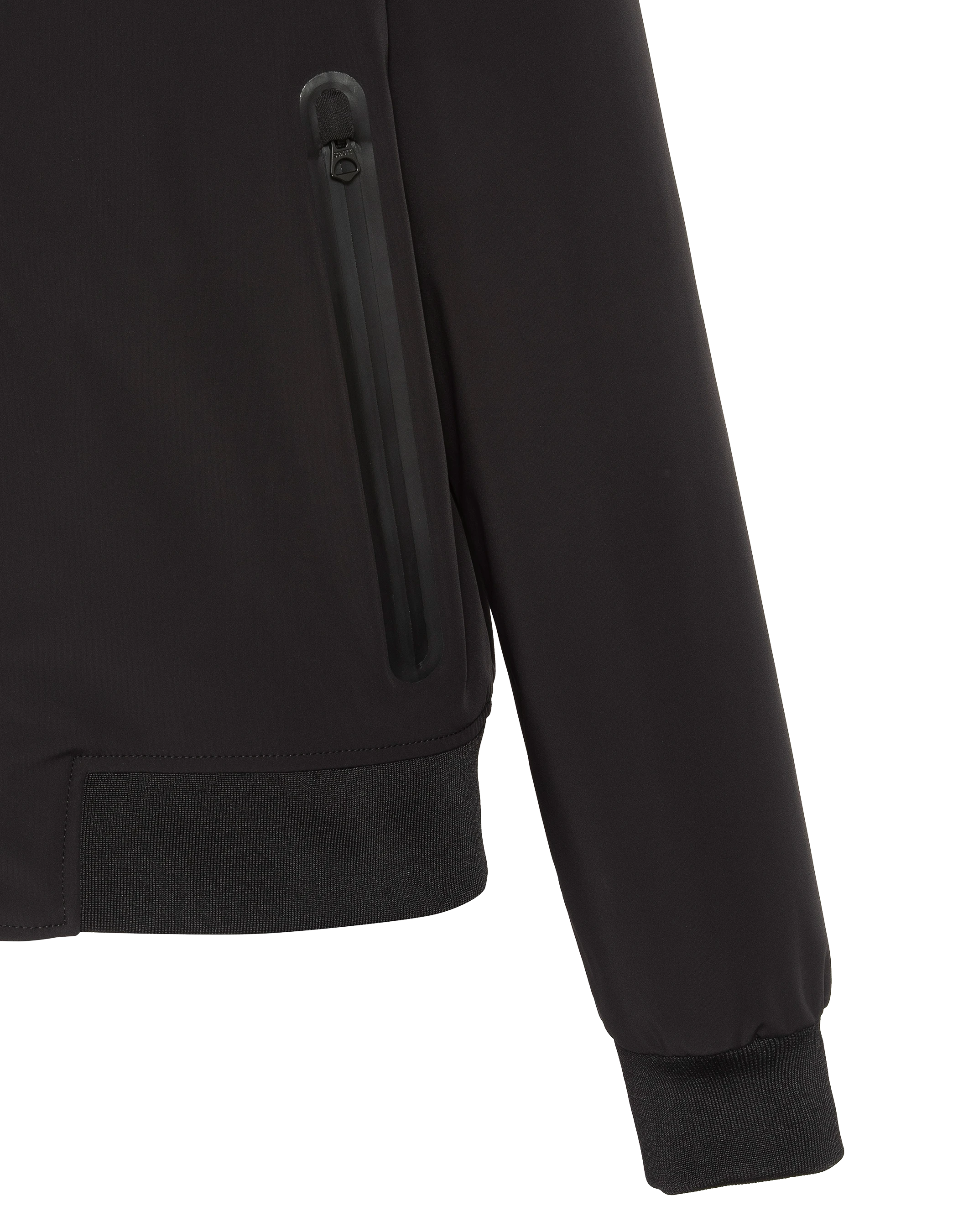 Blouson noir urban à capuche-5