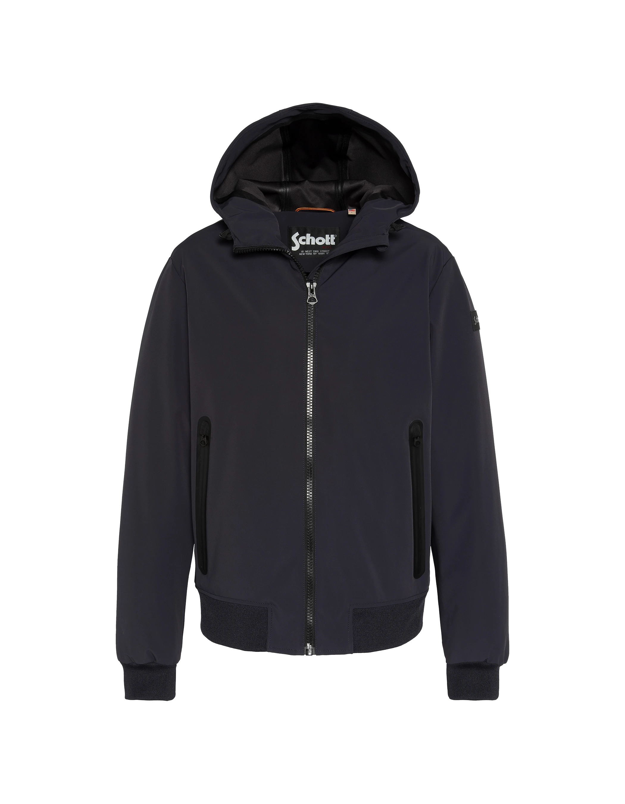 Blouson bleu marine foncé urban à capuche-1