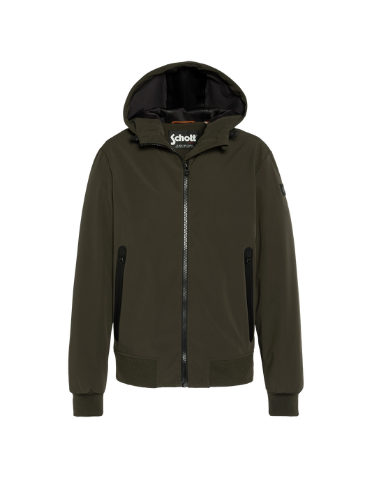 Giacca kaki urbana con cappuccio