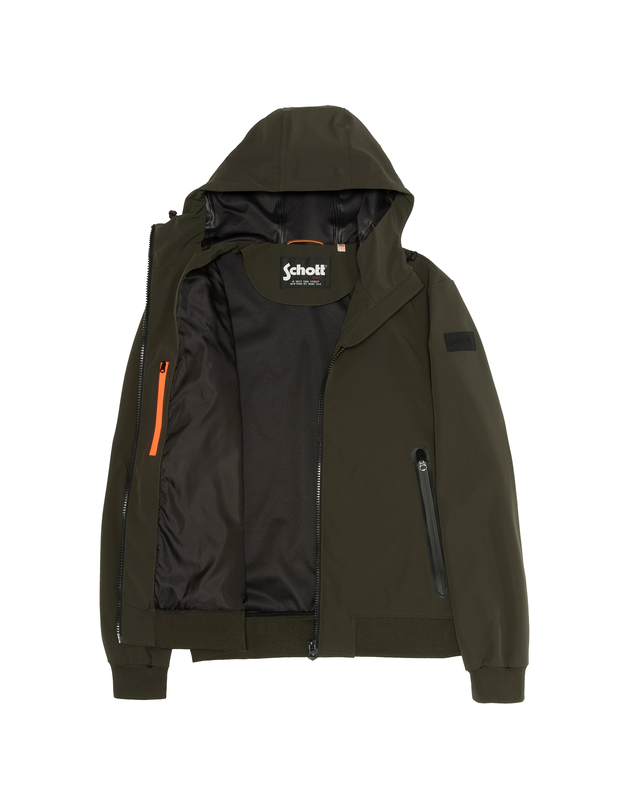 Blouson kaki urban à capuche-3