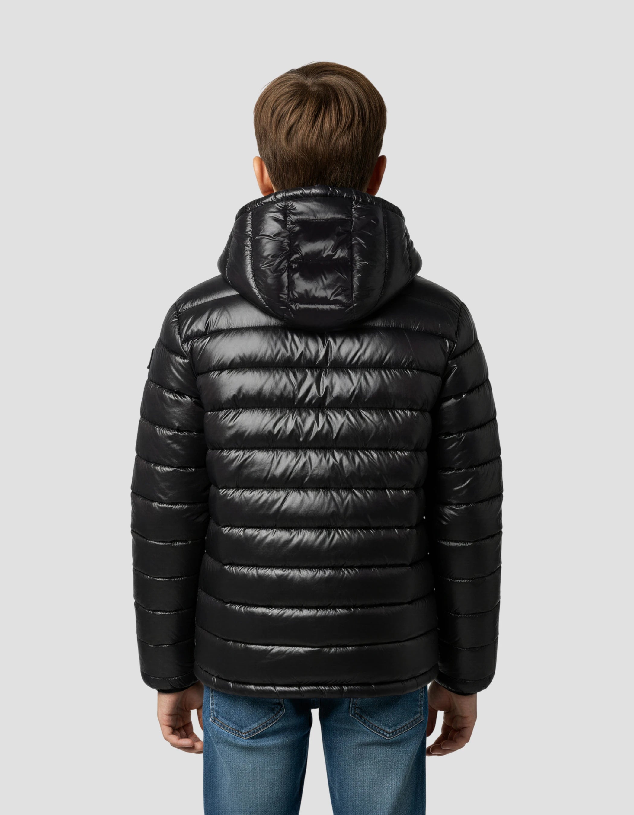 Chaqueta brillante y brillante con capucha para niños-4