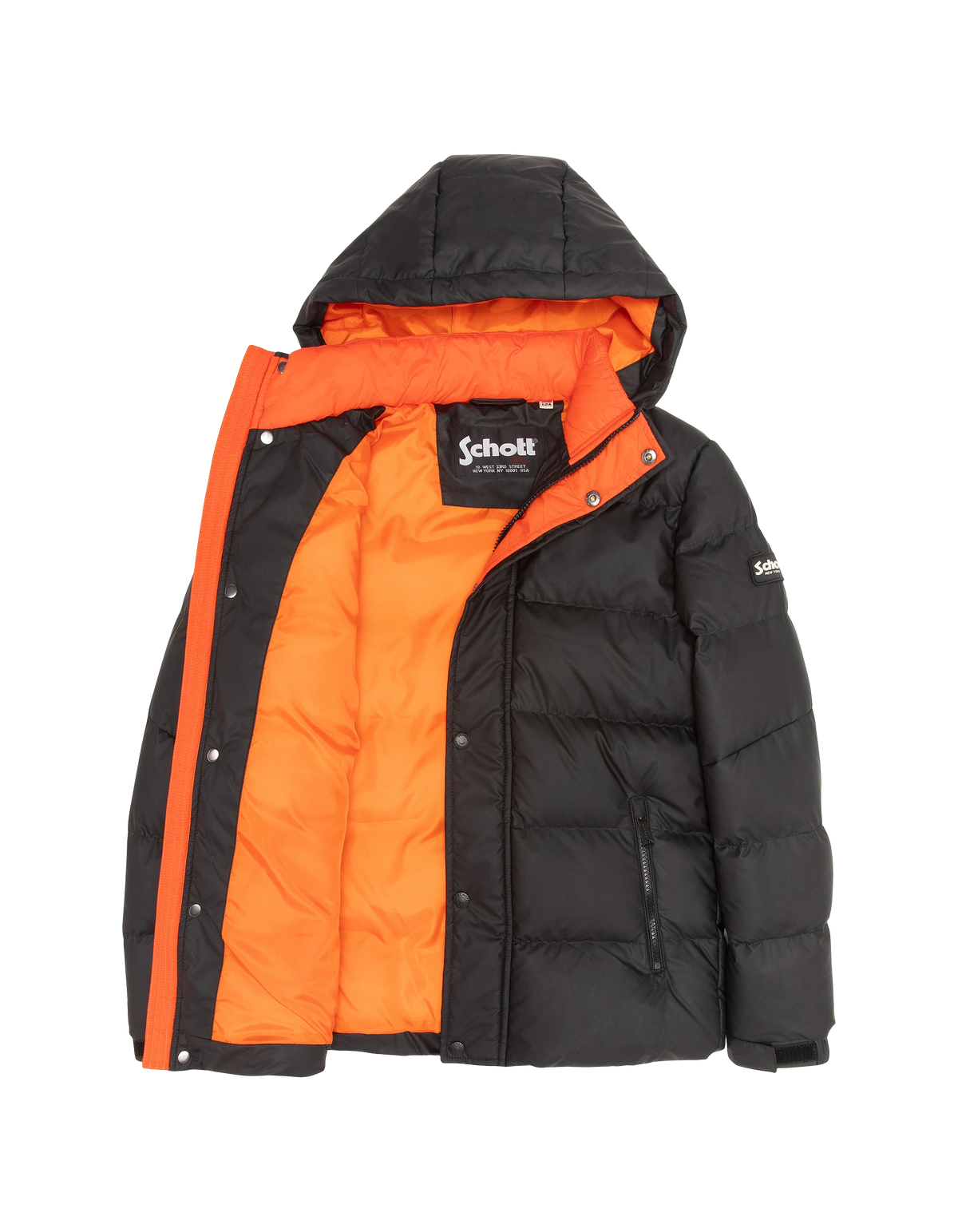 Blouson matelassé à capuche noir enfant