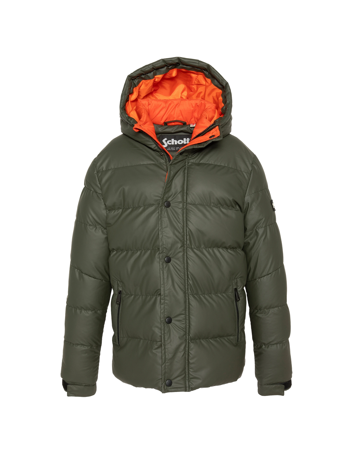 Blouson matelassé à capuche kaki enfant-1