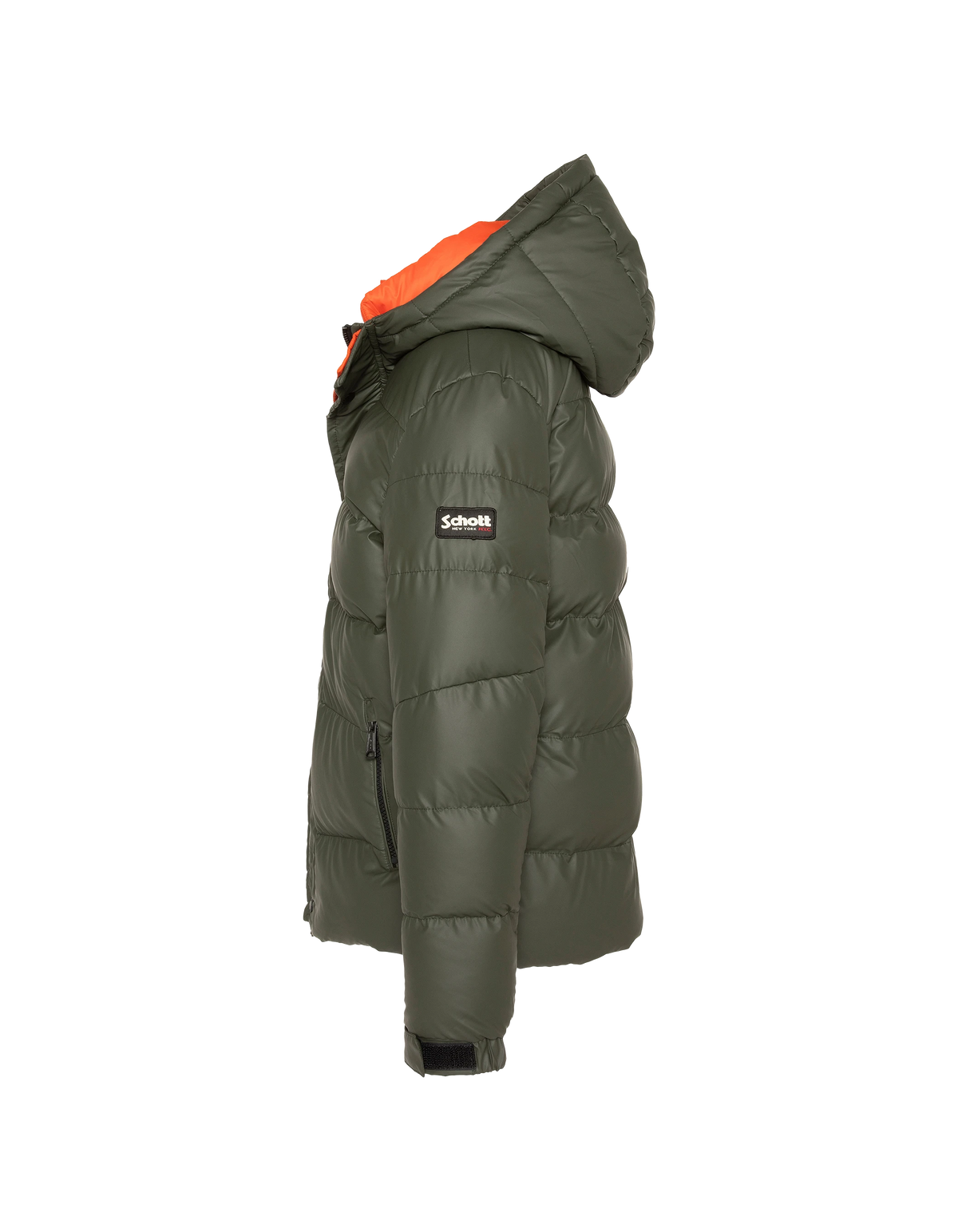 Blouson matelassé à capuche kaki enfant-3
