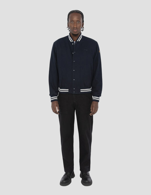 Dunkelblaue Wollwolljacke aus Wollwolle