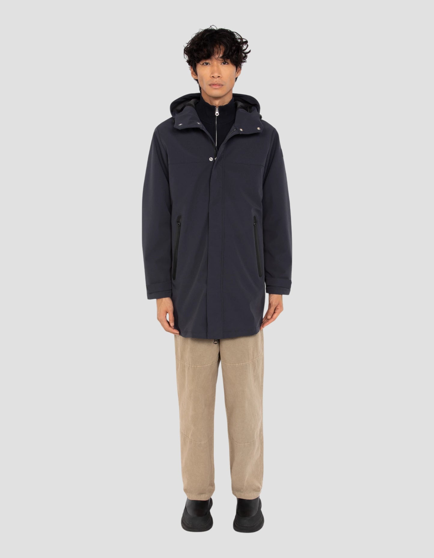 Dark Navy Blue Parka Urban Hood