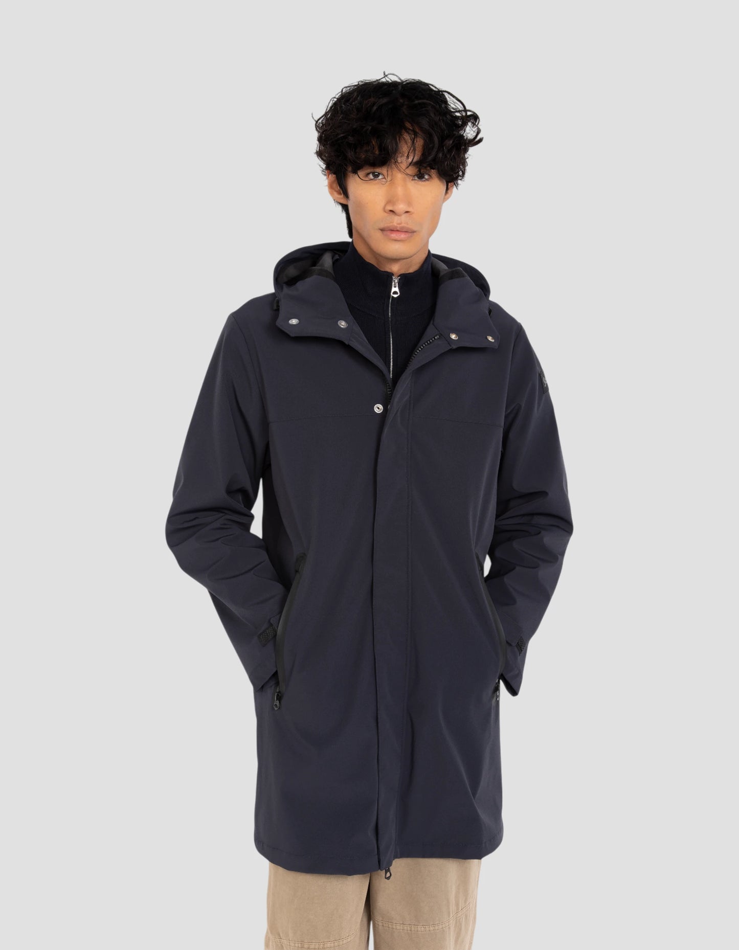 Dark Navy Blue Parka Urban Hood
